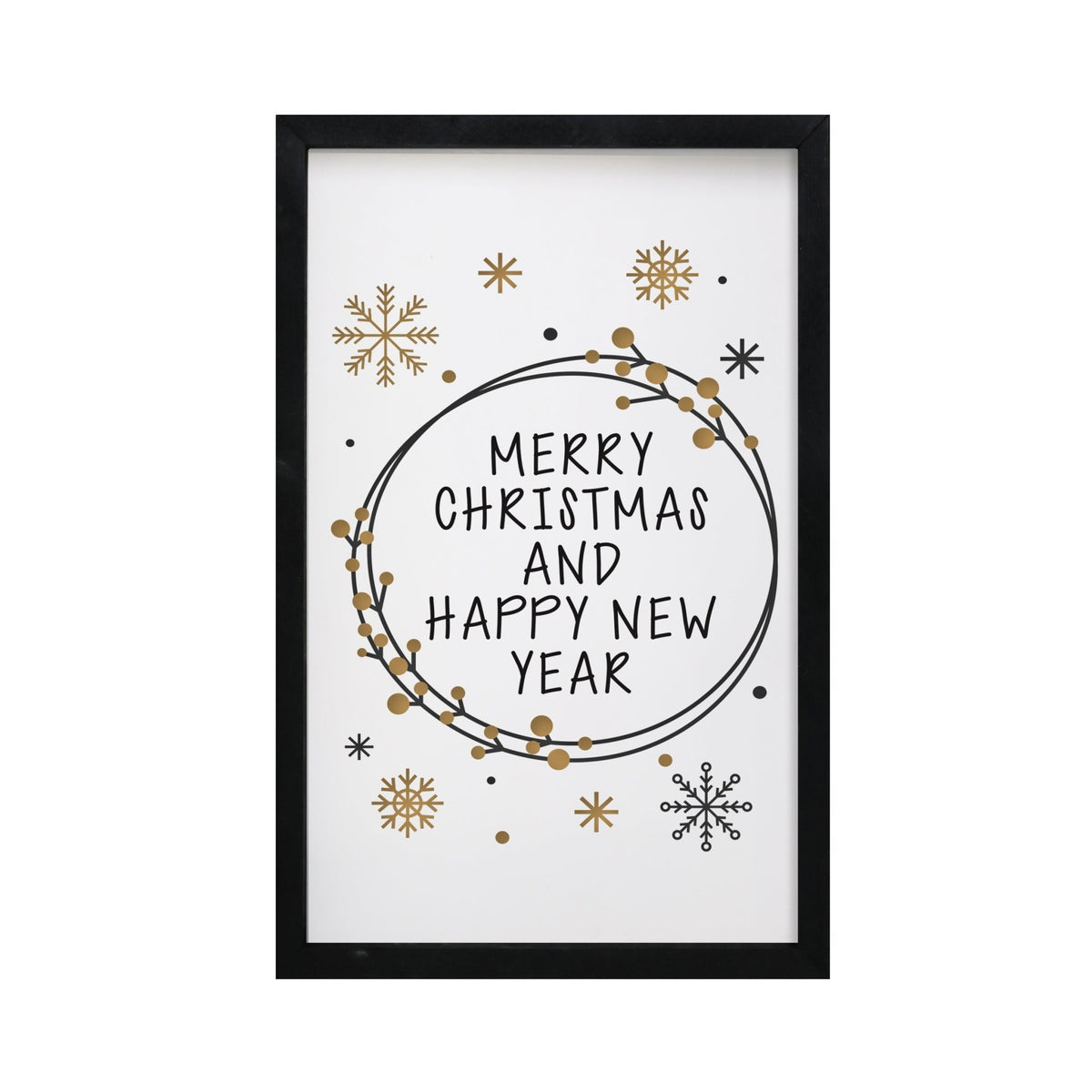 Merry Christmas Framed Shadow Box - Black and Gold - LifeSong Milestones