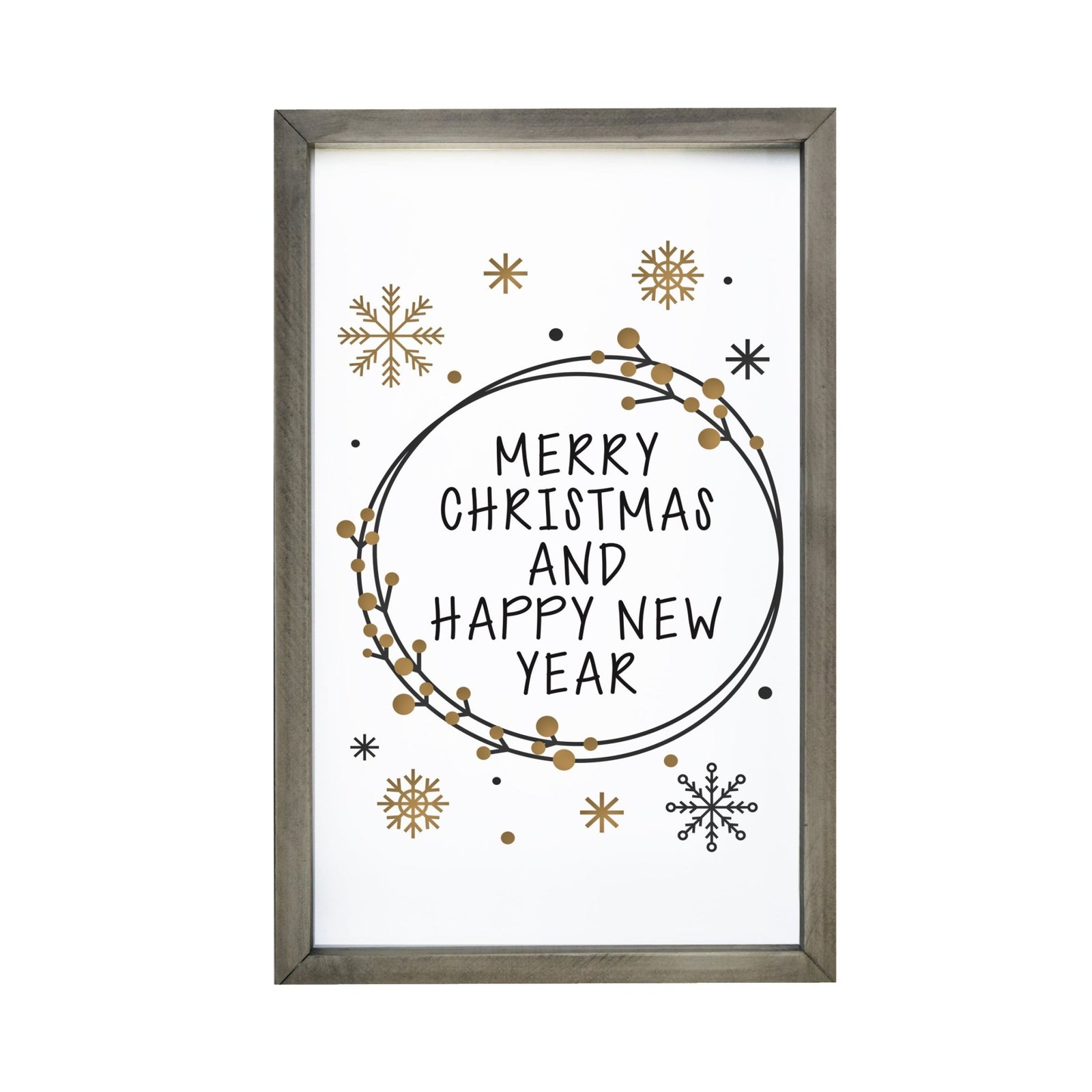 Merry Christmas Framed Shadow Box - Black and Gold - LifeSong Milestones