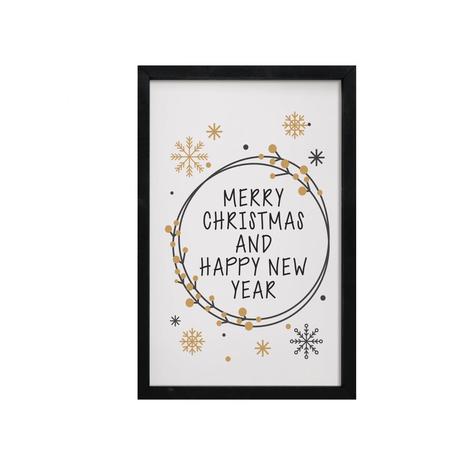 Merry Christmas Framed Shadow Box - Black and Gold - LifeSong Milestones