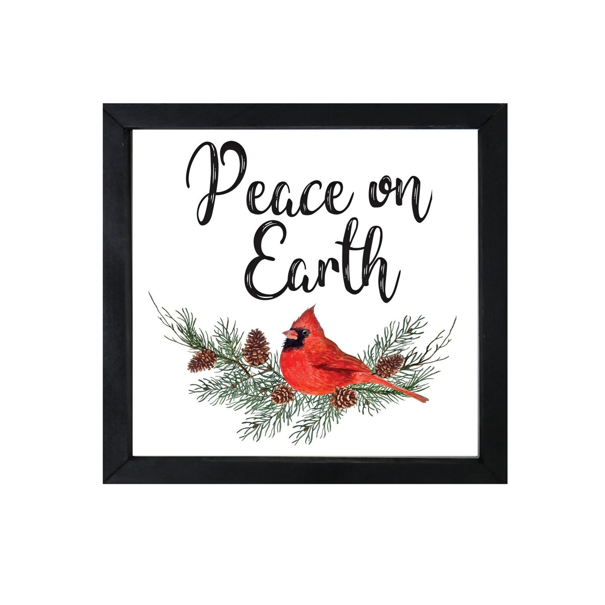 Merry Christmas Framed Shadow Box - Cardinal Peace On Earth - LifeSong Milestones