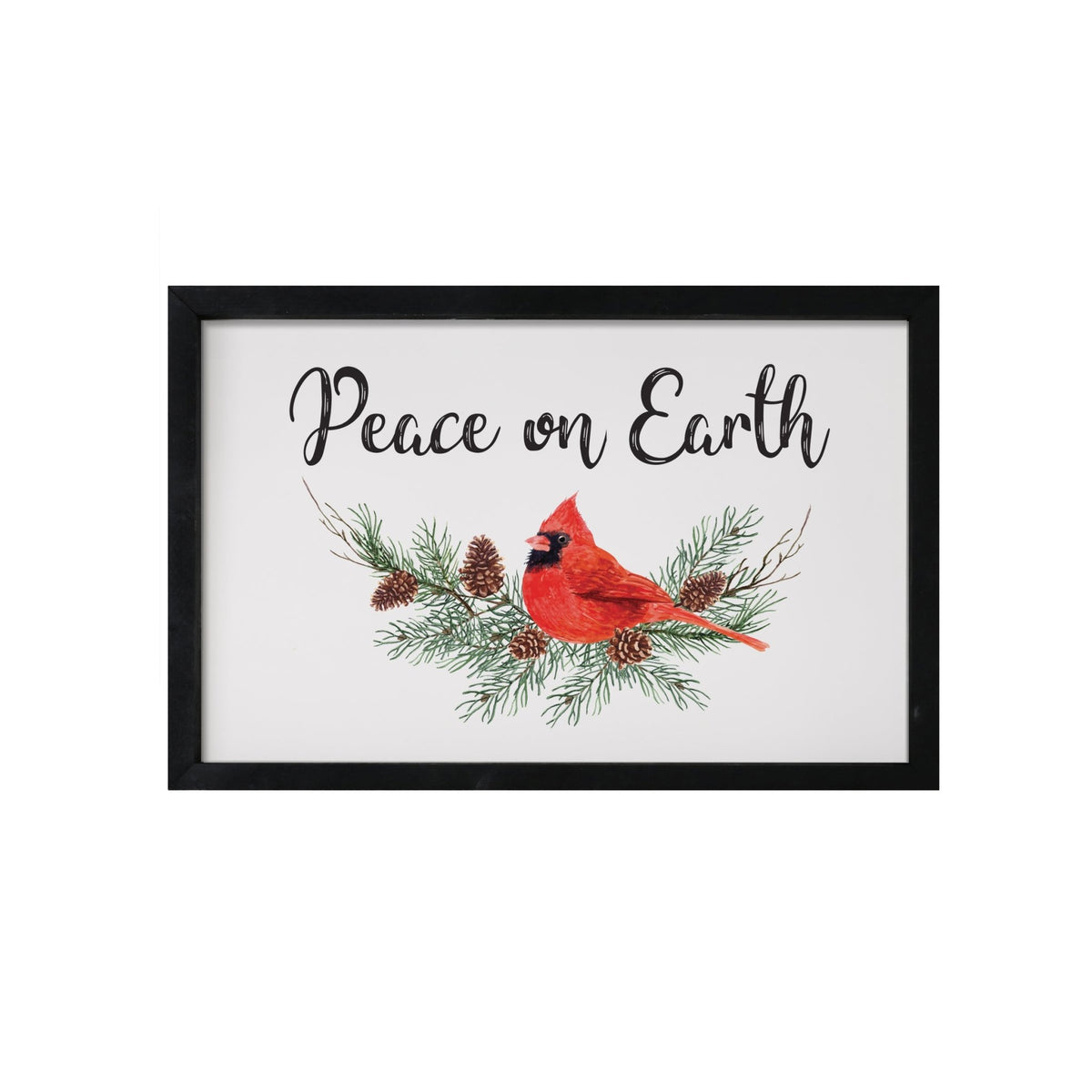 Merry Christmas Framed Shadow Box - Cardinal Peace On Earth - LifeSong Milestones