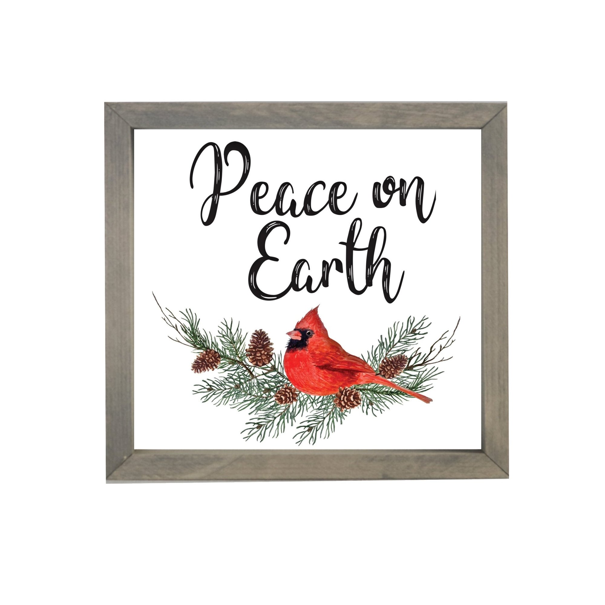 Merry Christmas Framed Shadow Box - Cardinal Peace On Earth - LifeSong Milestones