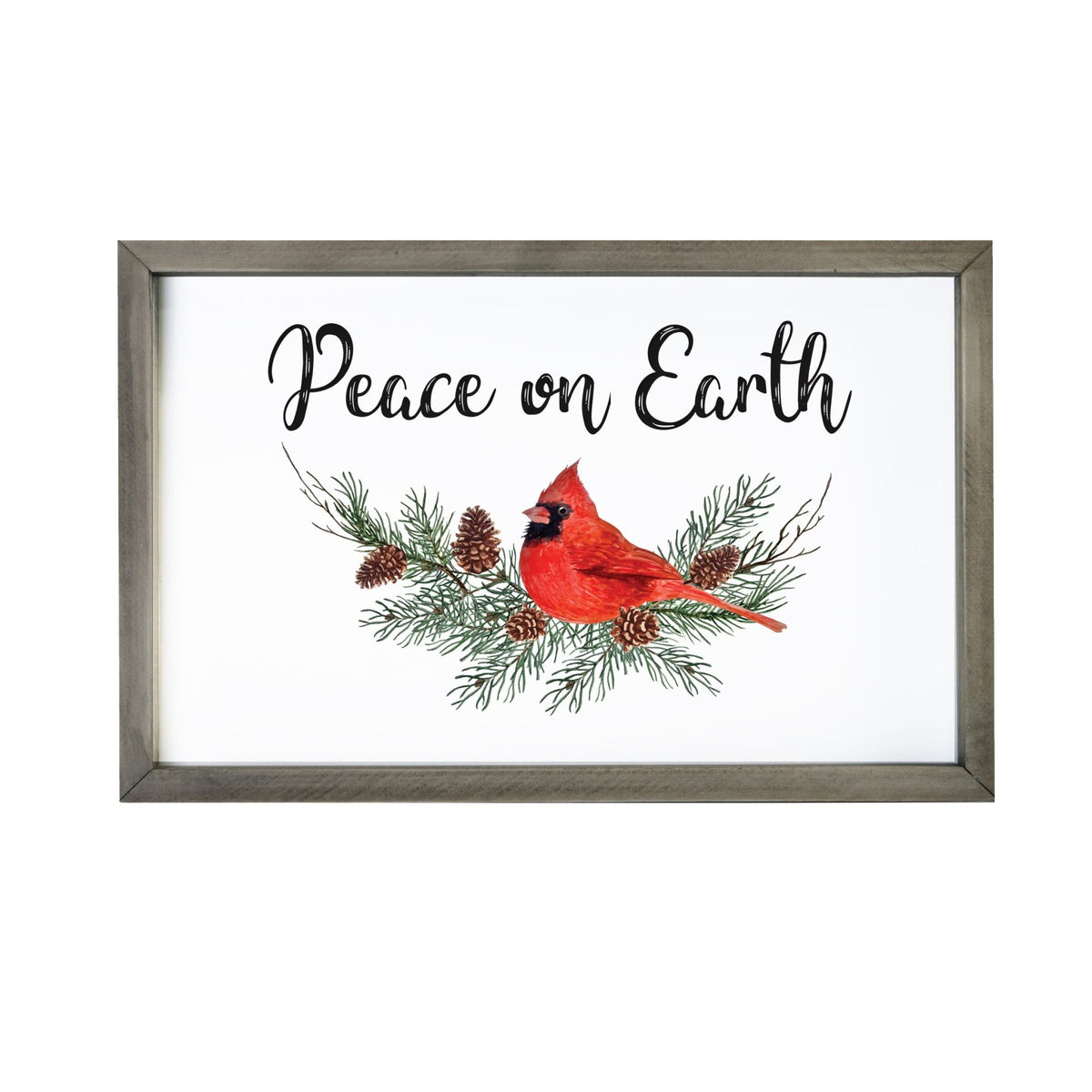 Merry Christmas Framed Shadow Box - Cardinal Peace On Earth - LifeSong Milestones
