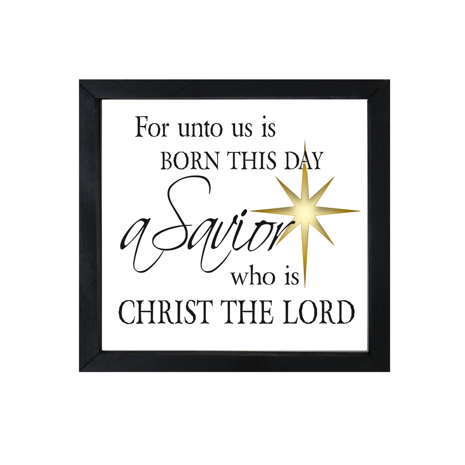 Merry Christmas Framed Shadow Box - For Unto Us - LifeSong Milestones