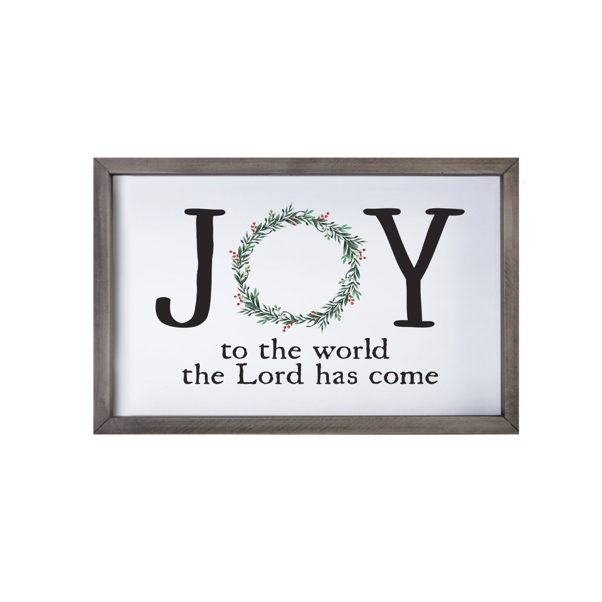 Merry Christmas Framed Shadow Box - Joy To The World Wreath - LifeSong Milestones
