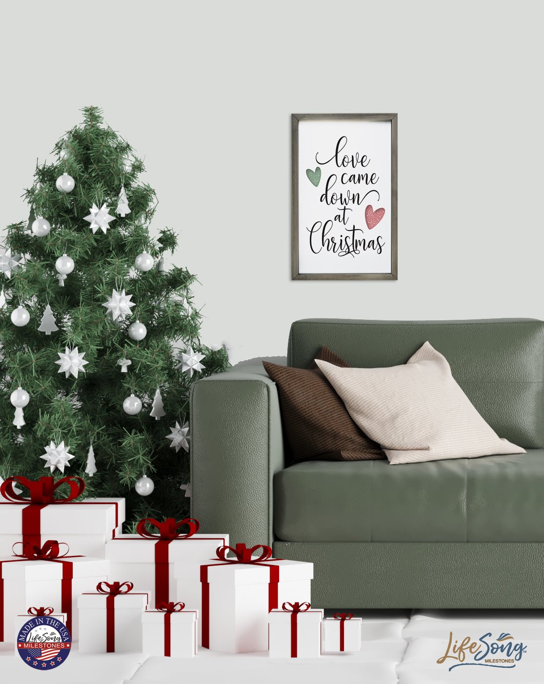Merry Christmas Framed Shadow Box - Love Came Down - LifeSong Milestones