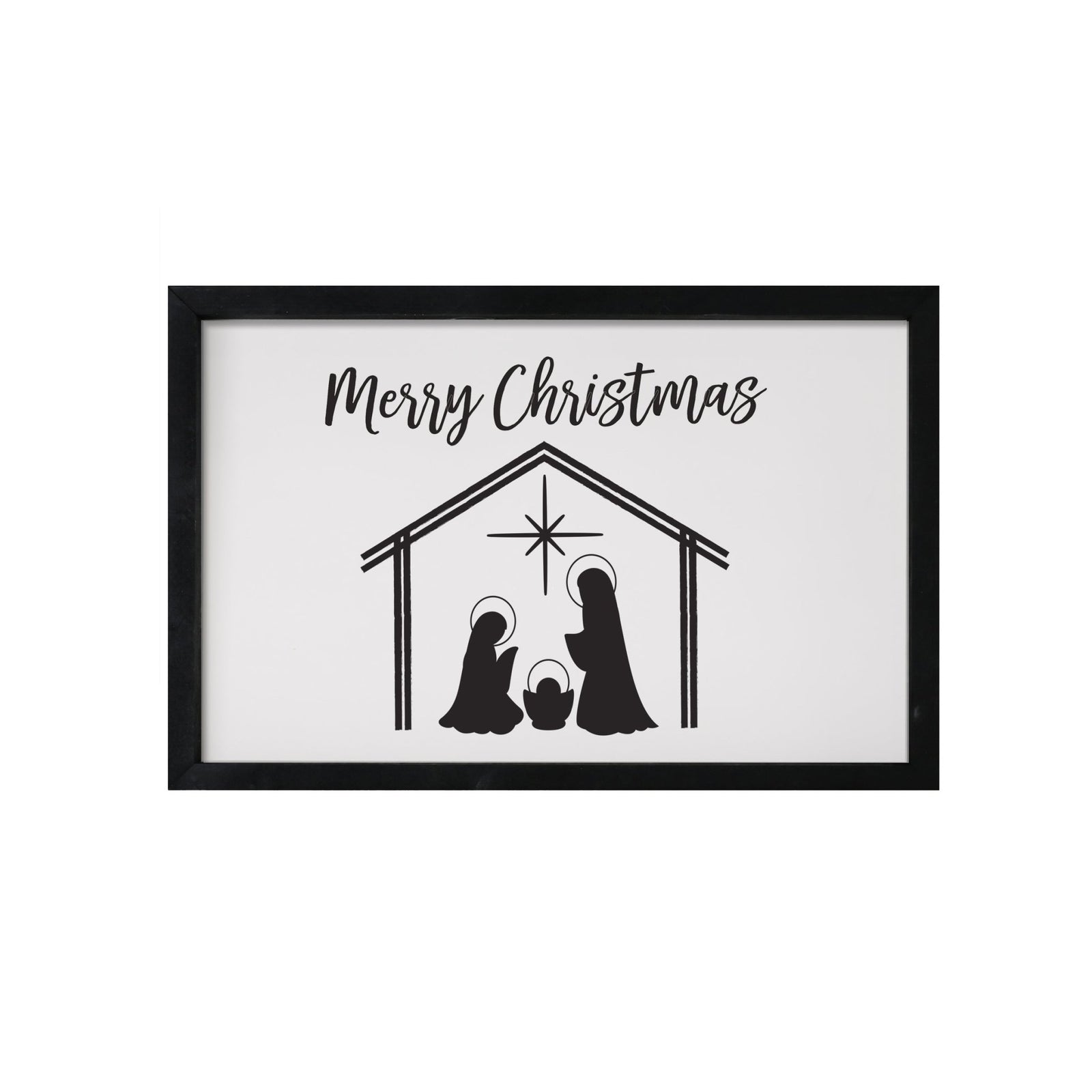 Merry Christmas Framed Shadow Box - Nativity Merry Christmas - LifeSong Milestones