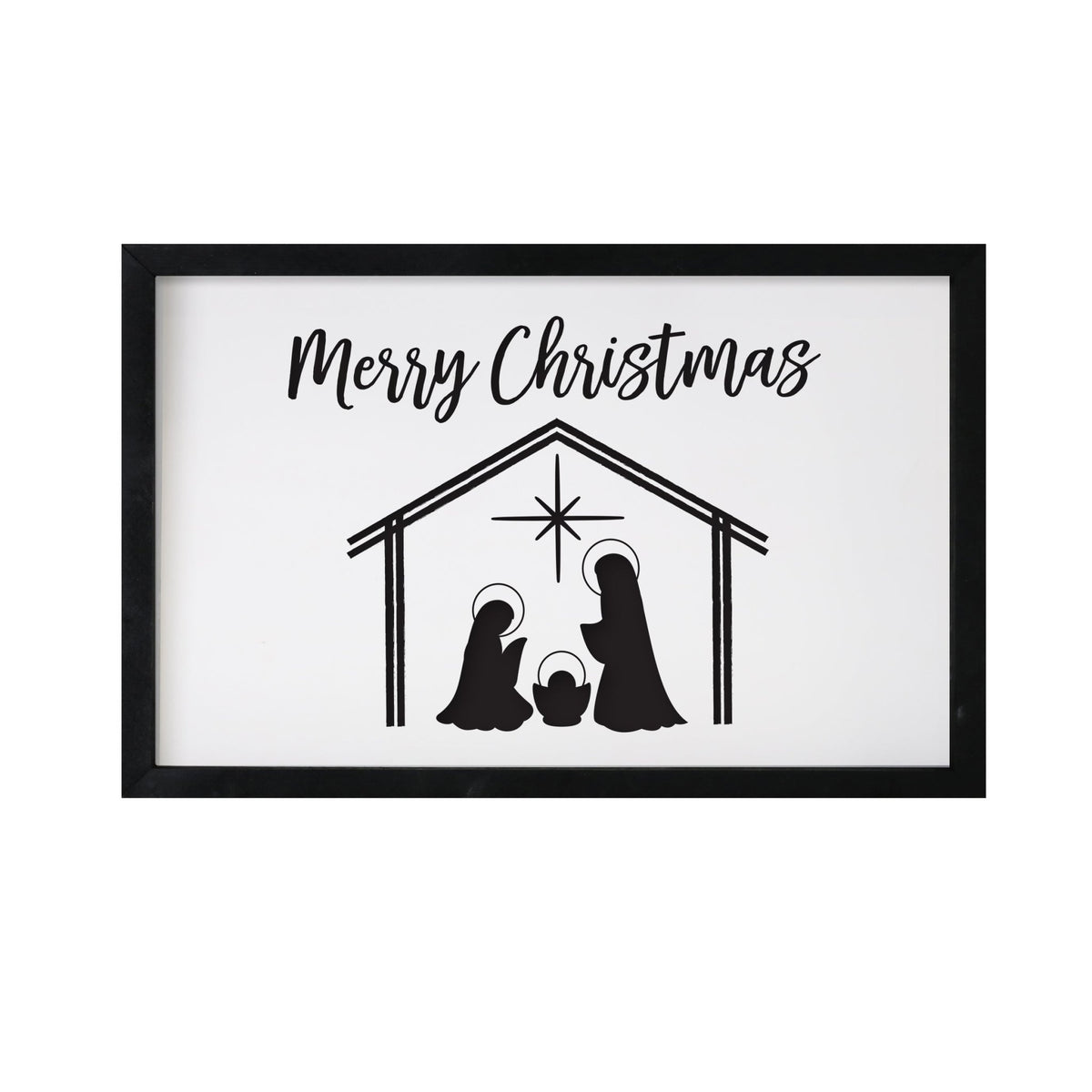 Merry Christmas Framed Shadow Box - Nativity Merry Christmas - LifeSong Milestones