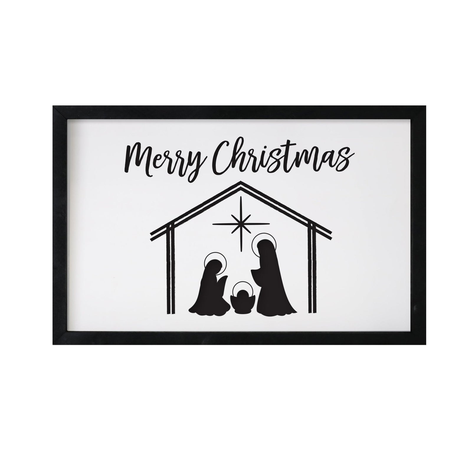 Merry Christmas Framed Shadow Box - Nativity Merry Christmas - LifeSong Milestones