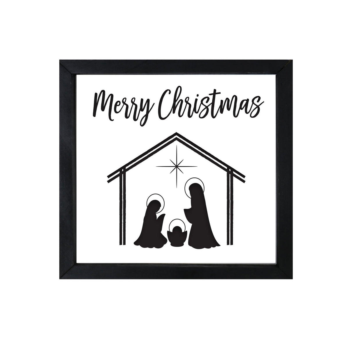 Merry Christmas Framed Shadow Box - Nativity Merry Christmas - LifeSong Milestones