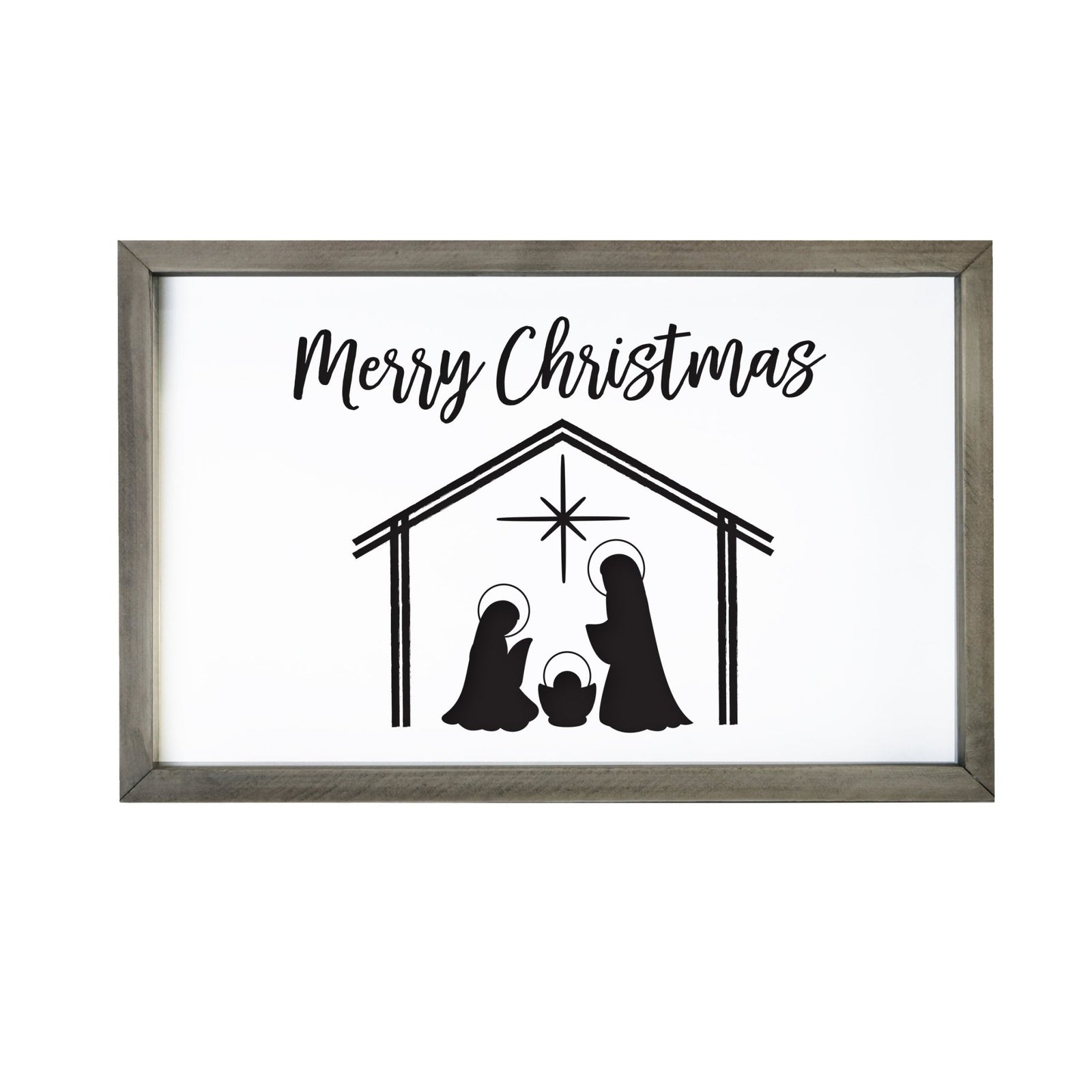 Merry Christmas Framed Shadow Box - Nativity Merry Christmas - LifeSong Milestones