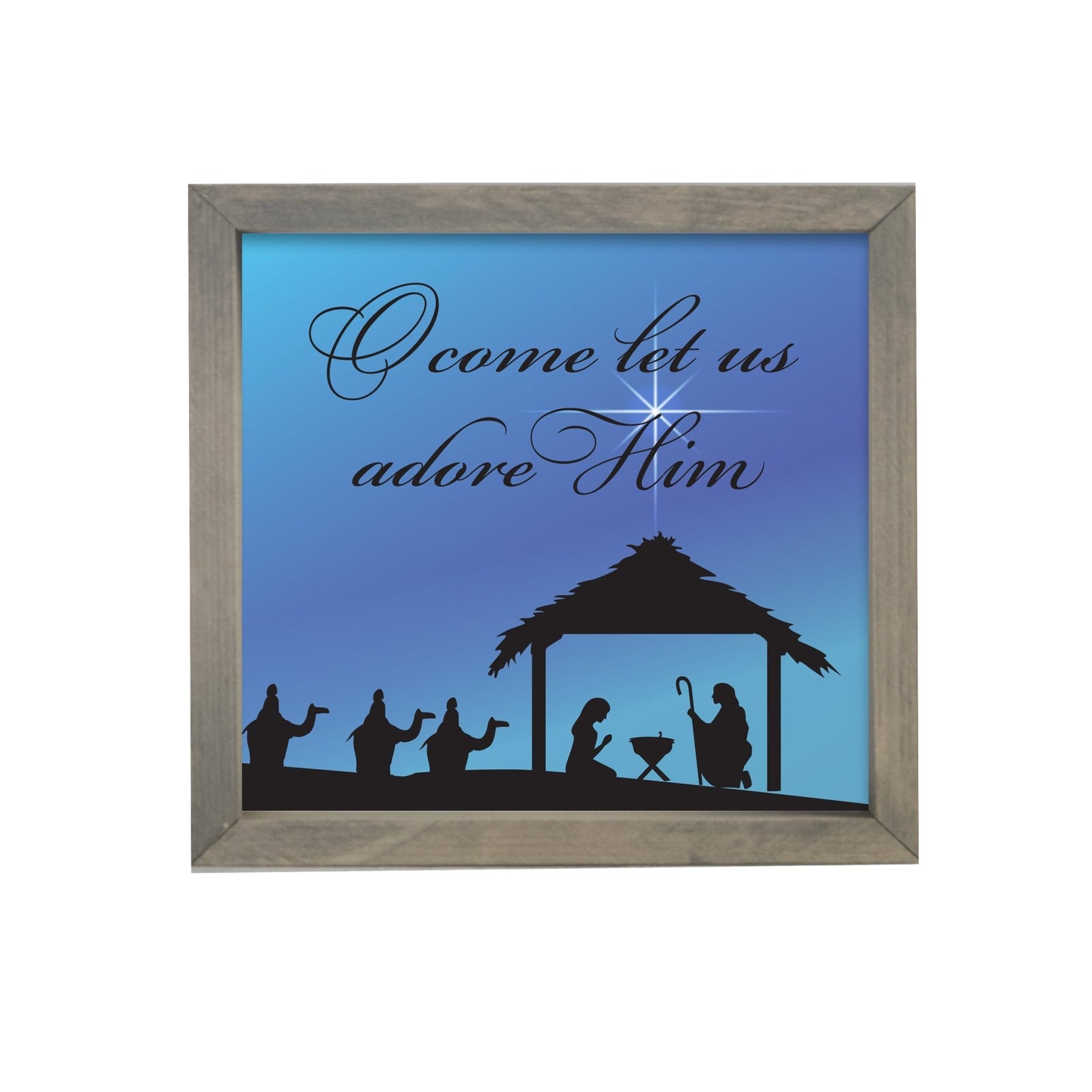 Merry Christmas Framed Shadow Box - O Come Let Us - LifeSong Milestones