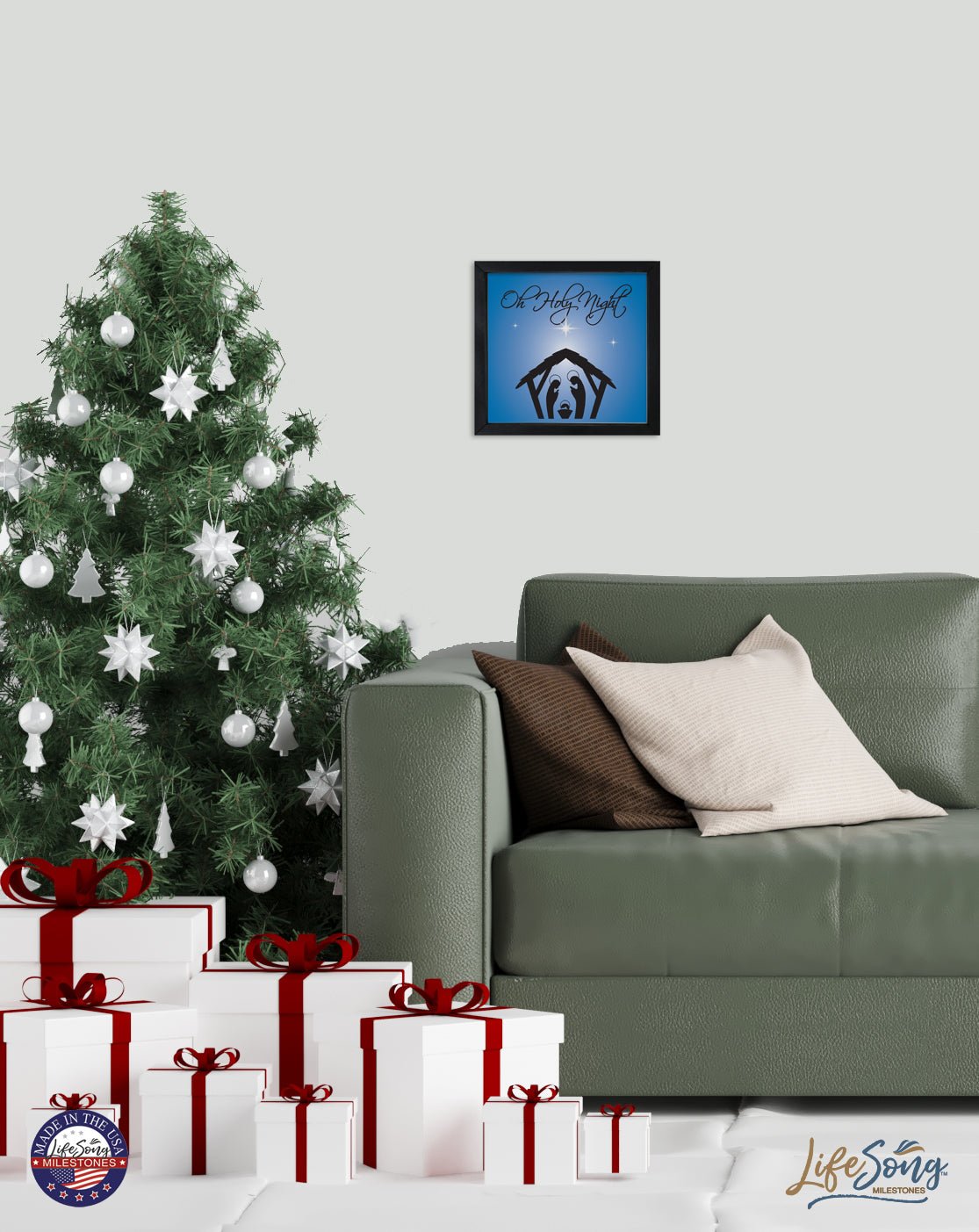 Merry Christmas Framed Shadow Box - Oh Holy Night - LifeSong Milestones