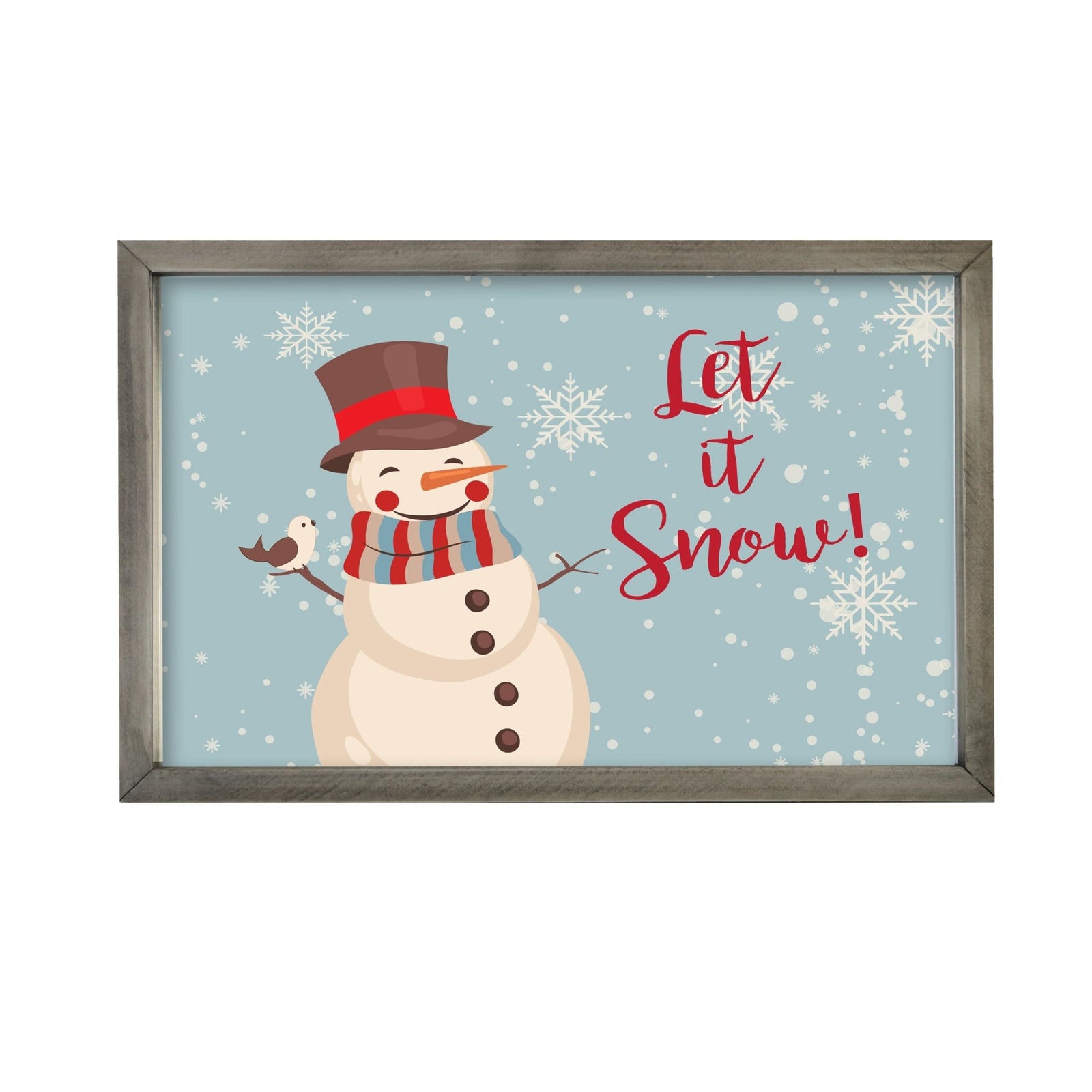 Merry Christmas Framed Shadow Box - Snowman Let It Snow - LifeSong Milestones