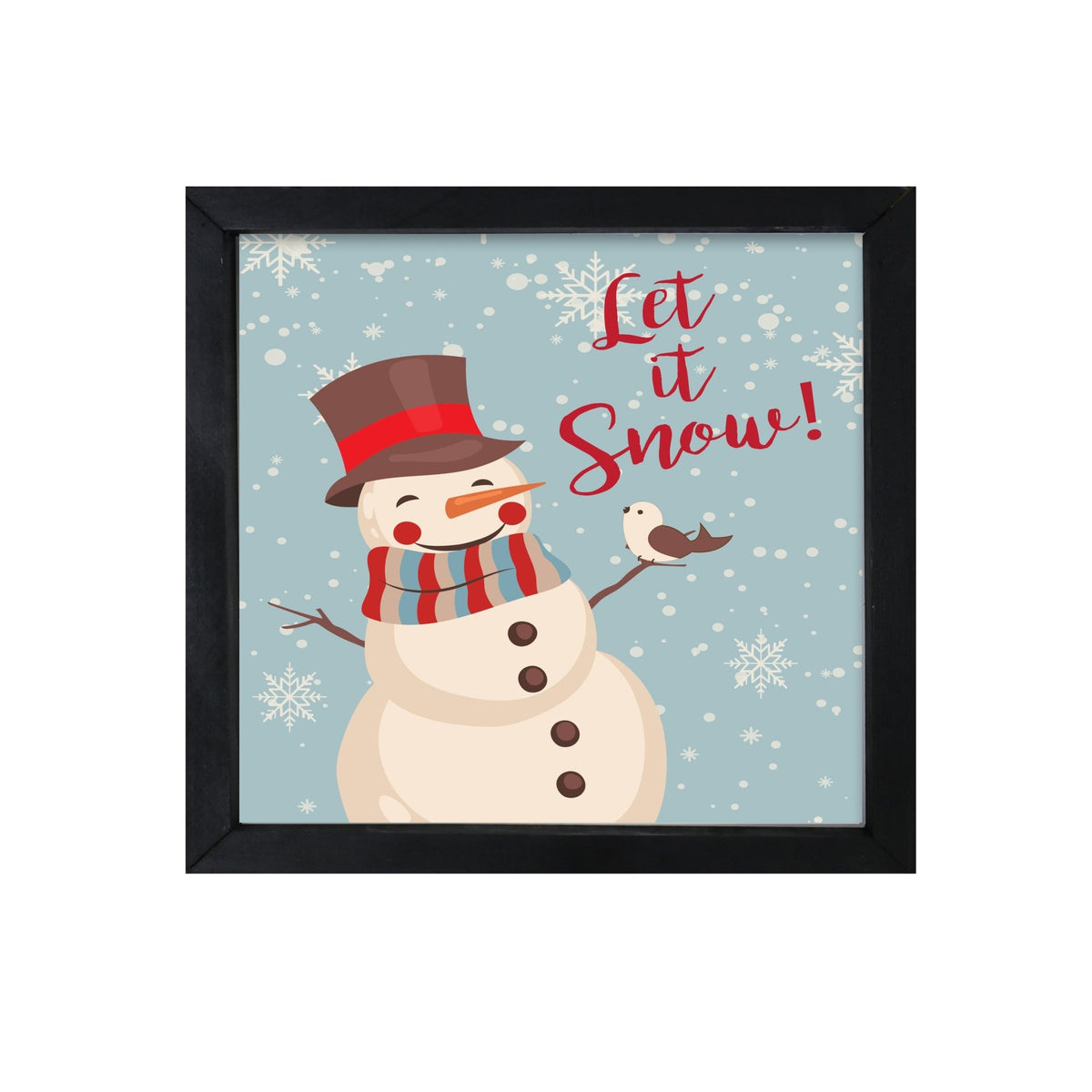 Merry Christmas Framed Shadow Box - Snowman Let It Snow - LifeSong Milestones