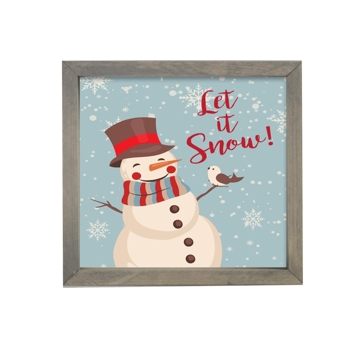 Merry Christmas Framed Shadow Box - Snowman Let It Snow - LifeSong Milestones