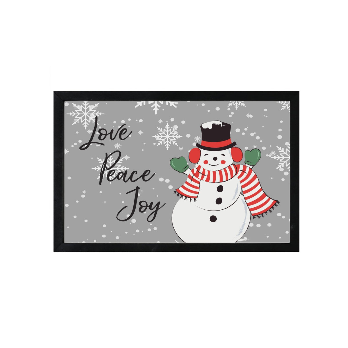 Merry Christmas Framed Shadow Box - Snowman Love Peace Joy - LifeSong Milestones