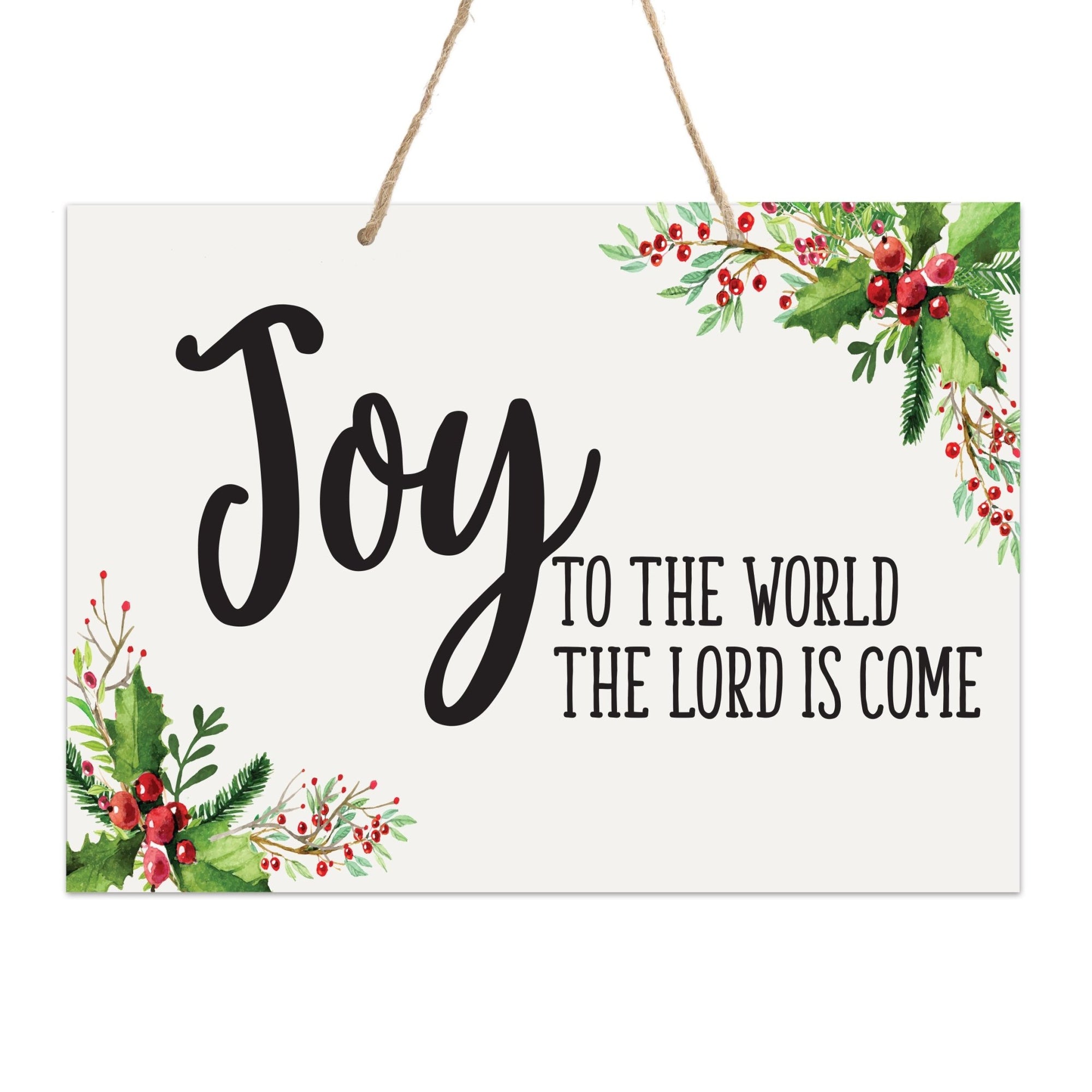 Merry Christmas Wall Hanging Sign - Joy To The World - LifeSong Milestones