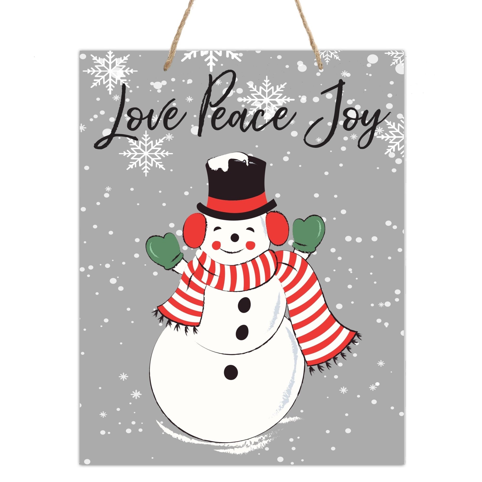 Merry Christmas Wall Hanging Sign - Love Peace Joy - LifeSong Milestones