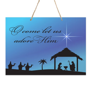 Merry Christmas Wall Hanging Sign - Oh Come - LifeSong Milestones