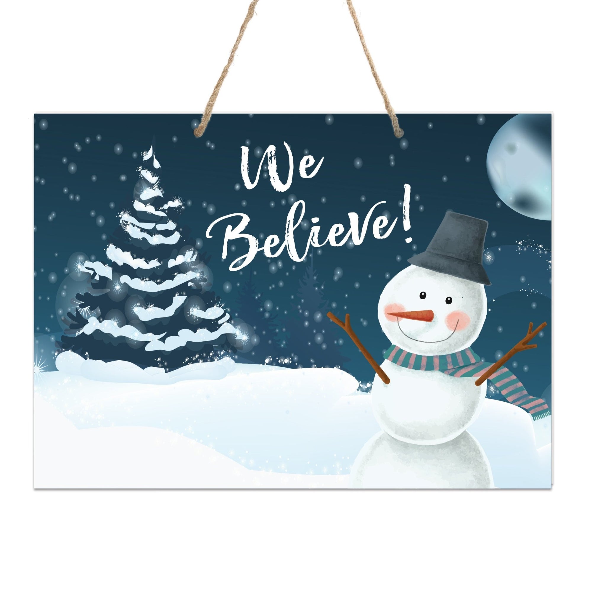 Merry Christmas Wall Hanging Sign - We Believe - LifeSong Milestones