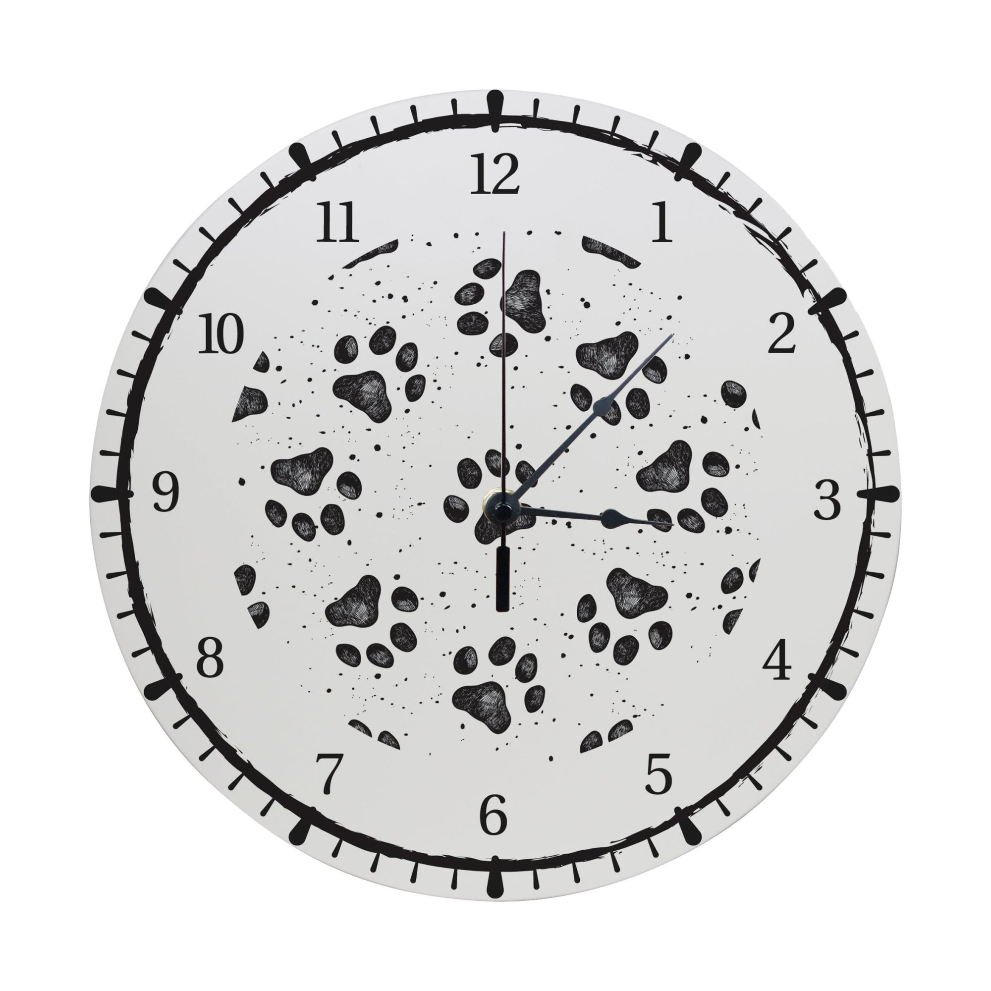Minimalist Roman Numeral Wooden Clock For Walls Or Countertop Display For Pet Owners - Paws - LifeSong Milestones