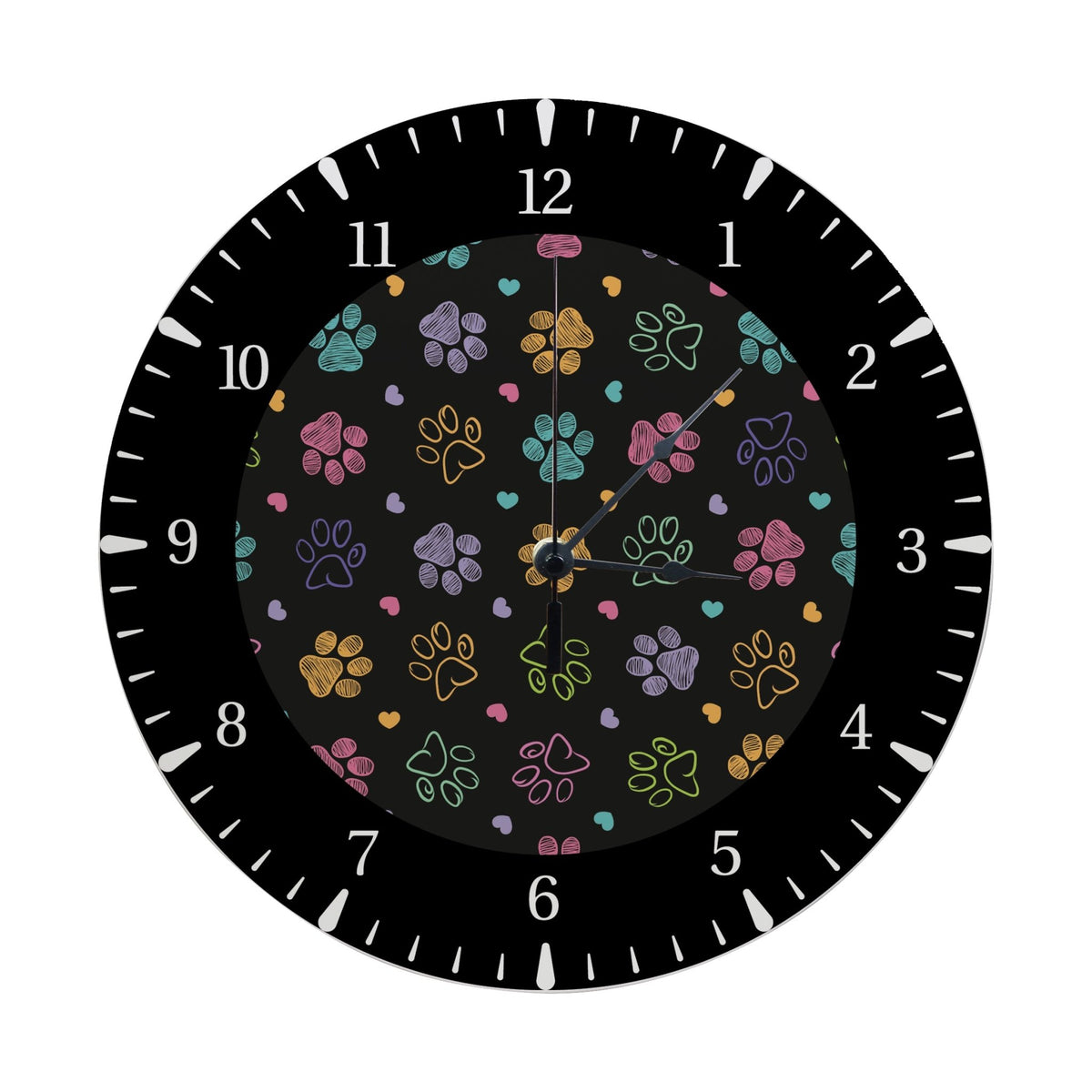 Minimalist Roman Numeral Wooden Clock For Walls Or Countertop Display For Pet Owners - Paws - LifeSong Milestones