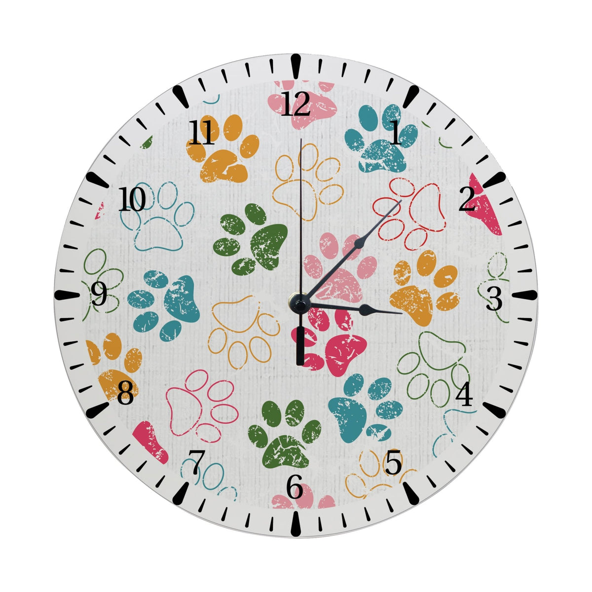 Minimalist Roman Numeral Wooden Clock For Walls Or Countertop Display For Pet Owners - Paws - LifeSong Milestones