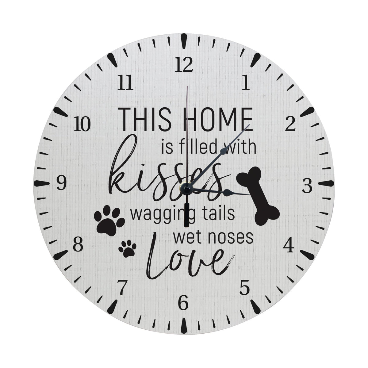 Minimalist Roman Numeral Wooden Clock For Walls Or Countertop Display For Pet Owners - This Home Is Filled - LifeSong Milestones