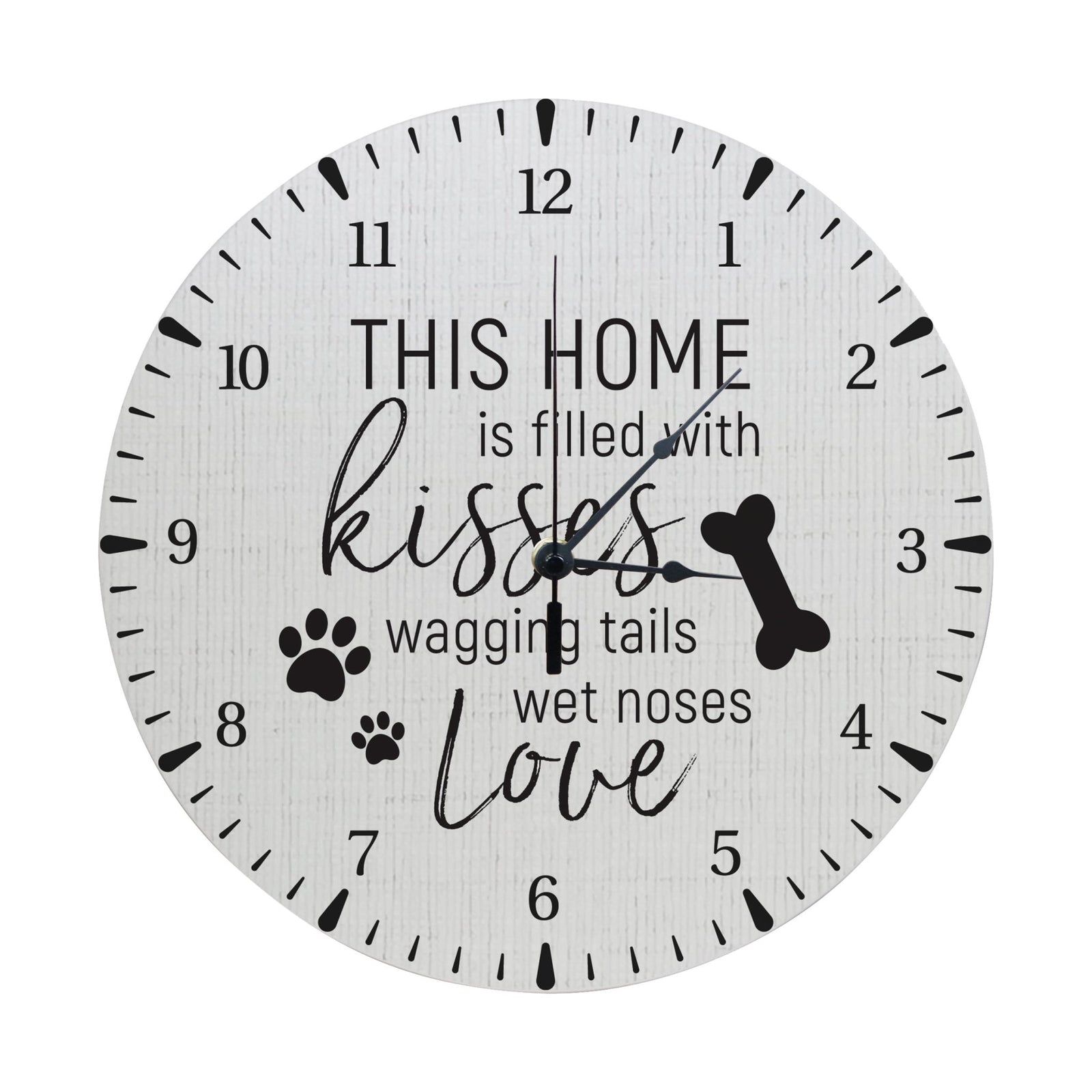 Minimalist Roman Numeral Wooden Clock For Walls Or Countertop Display For Pet Owners - This Home Is Filled - LifeSong Milestones