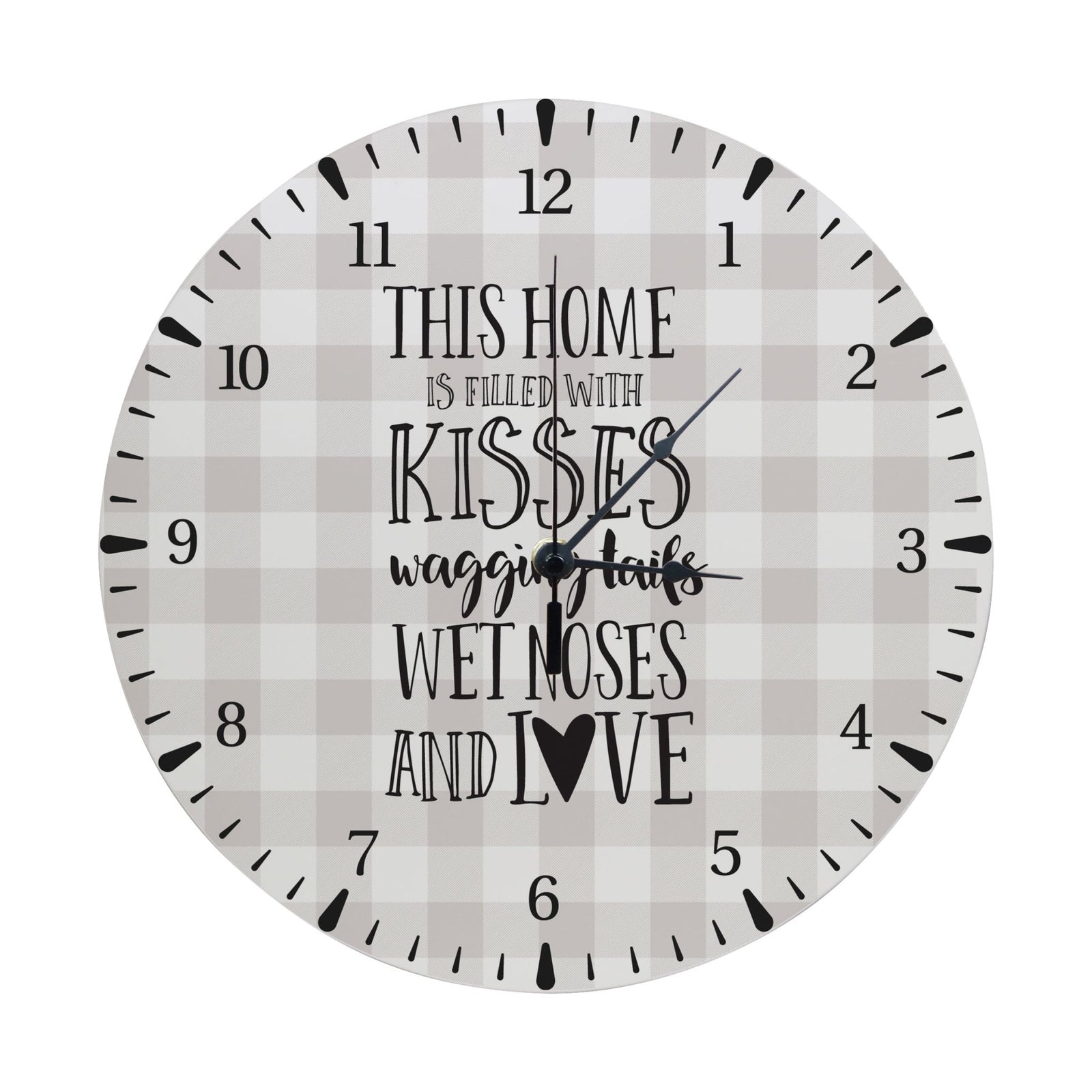 Minimalist Roman Numeral Wooden Clock For Walls Or Countertop Display For Pet Owners - This Home Is Filled - LifeSong Milestones