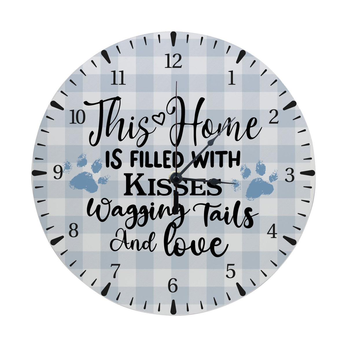 Minimalist Roman Numeral Wooden Clock For Walls Or Countertop Display For Pet Owners - This Home Is Filled - LifeSong Milestones