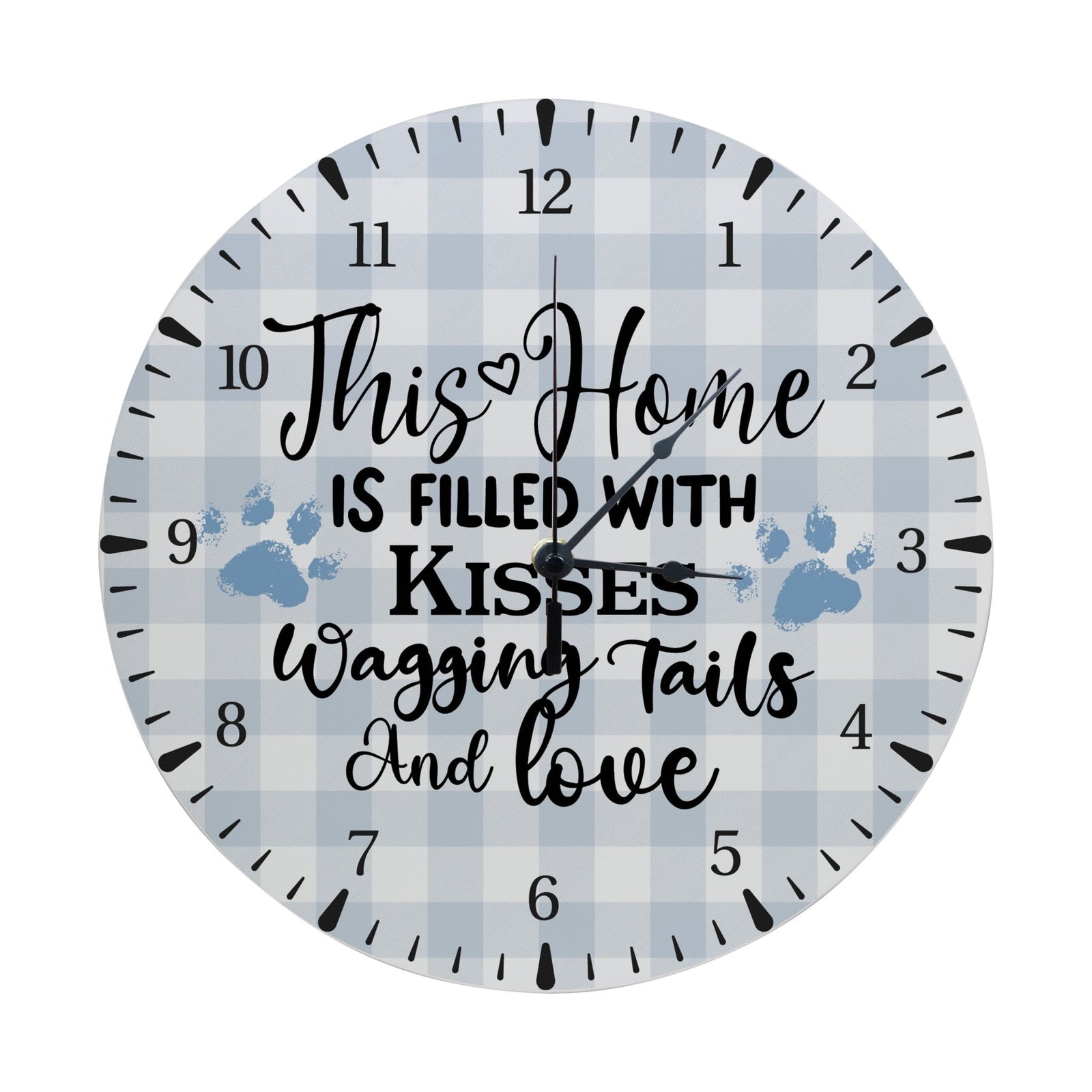 Minimalist Roman Numeral Wooden Clock For Walls Or Countertop Display For Pet Owners - This Home Is Filled - LifeSong Milestones