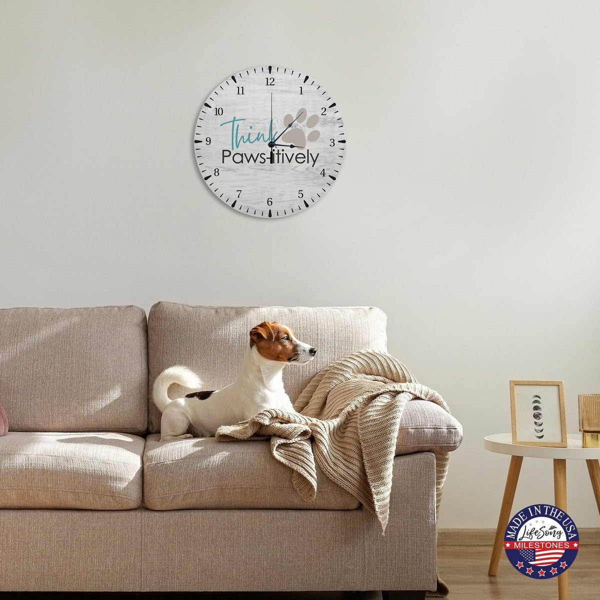 Minimalist Roman Numeral Wooden Clock For Walls Or Countertop Display For Pet Owners - This Pawsitively - LifeSong Milestones