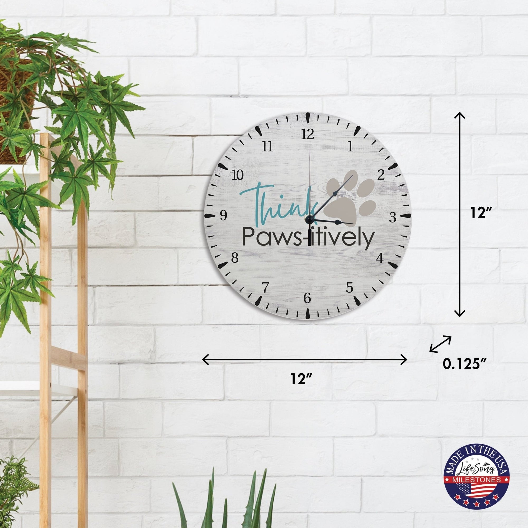 Minimalist Roman Numeral Wooden Clock For Walls Or Countertop Display For Pet Owners - This Pawsitively - LifeSong Milestones