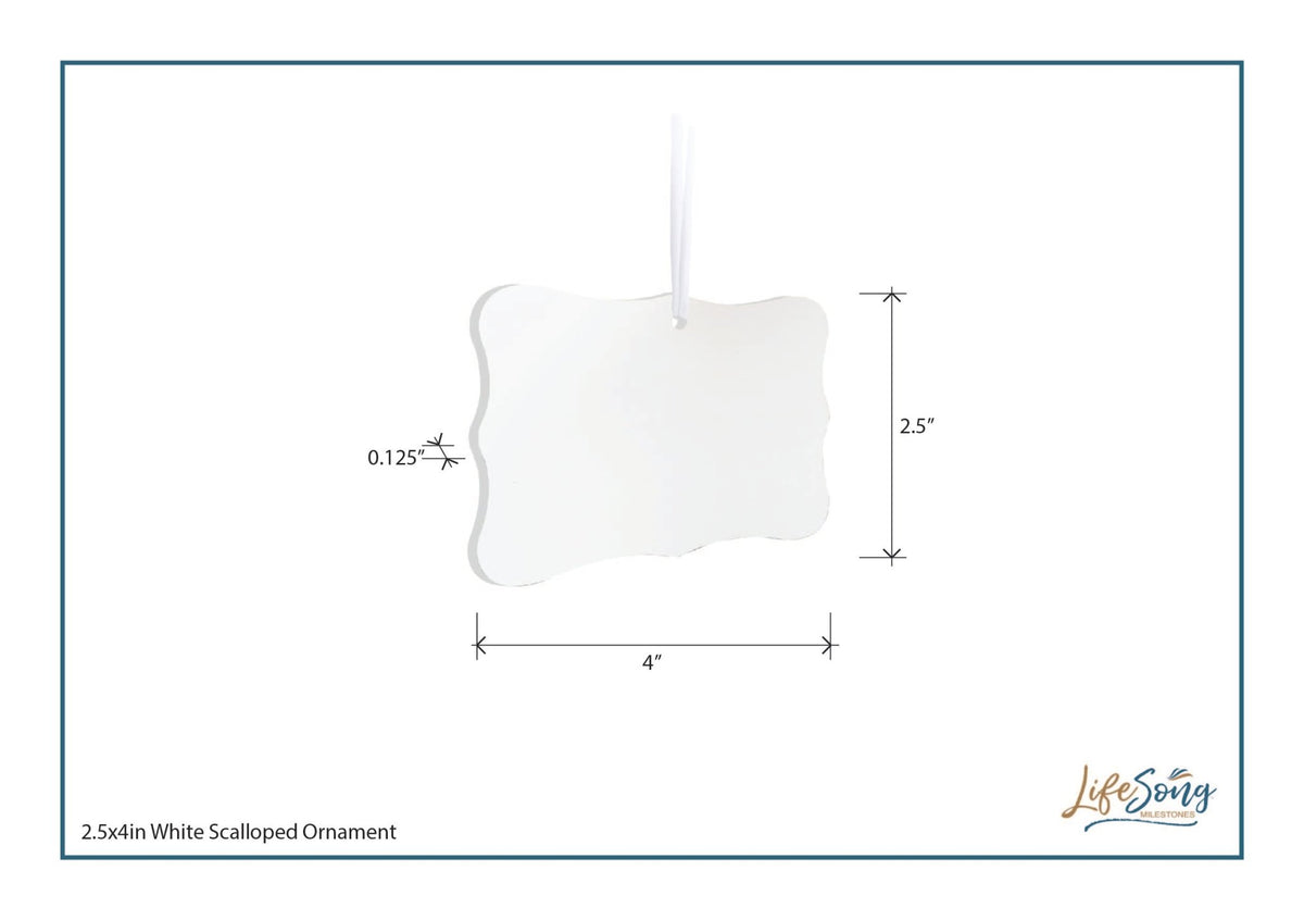 Modern 4x2.5in Christmas White Scalloped Ornament for Grandparents - Only the Best Parents - LifeSong Milestones