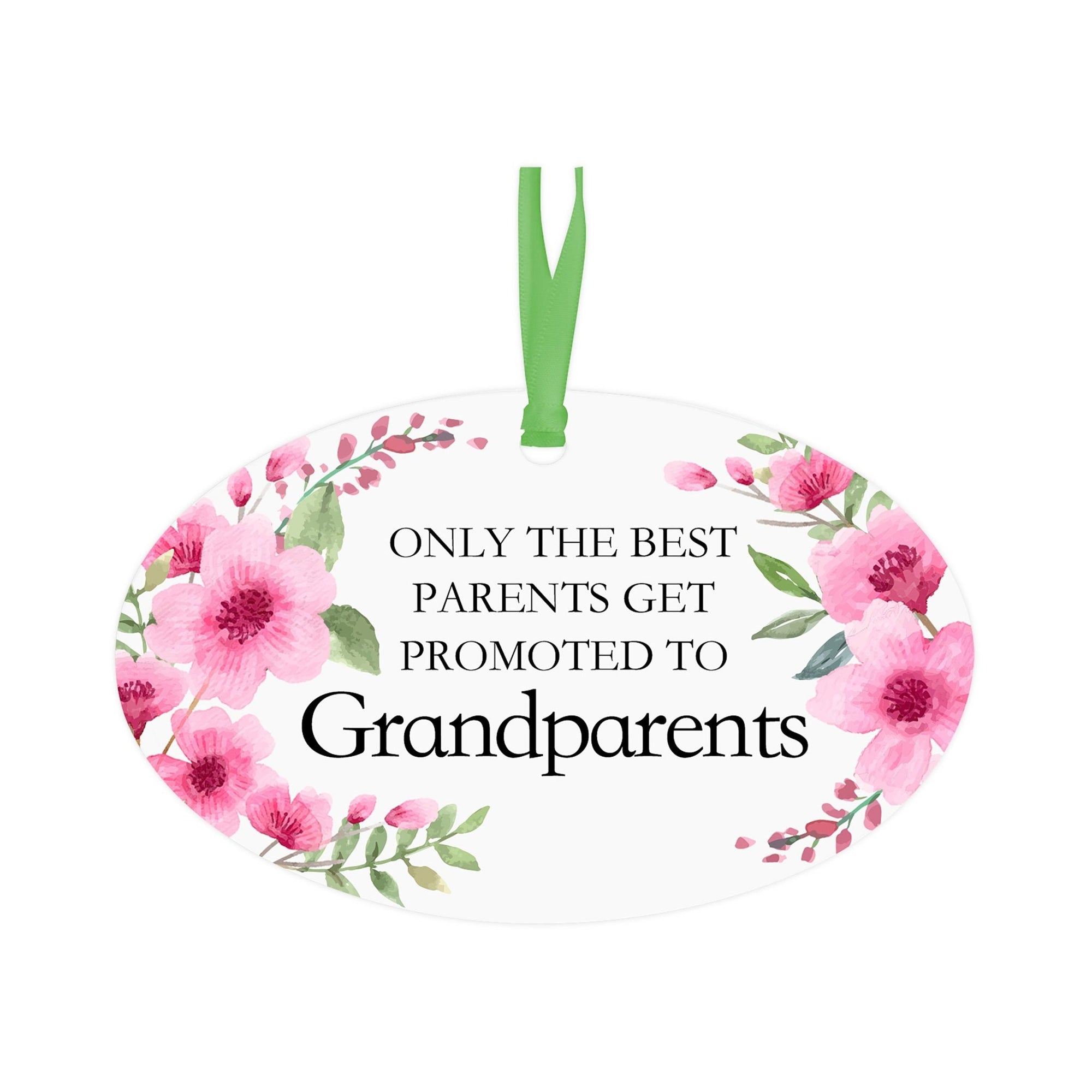 Modern 4x2.5in Christmas Wooden Oval White Ornament for Grandparents - Only the Best Parents - LifeSong Milestones