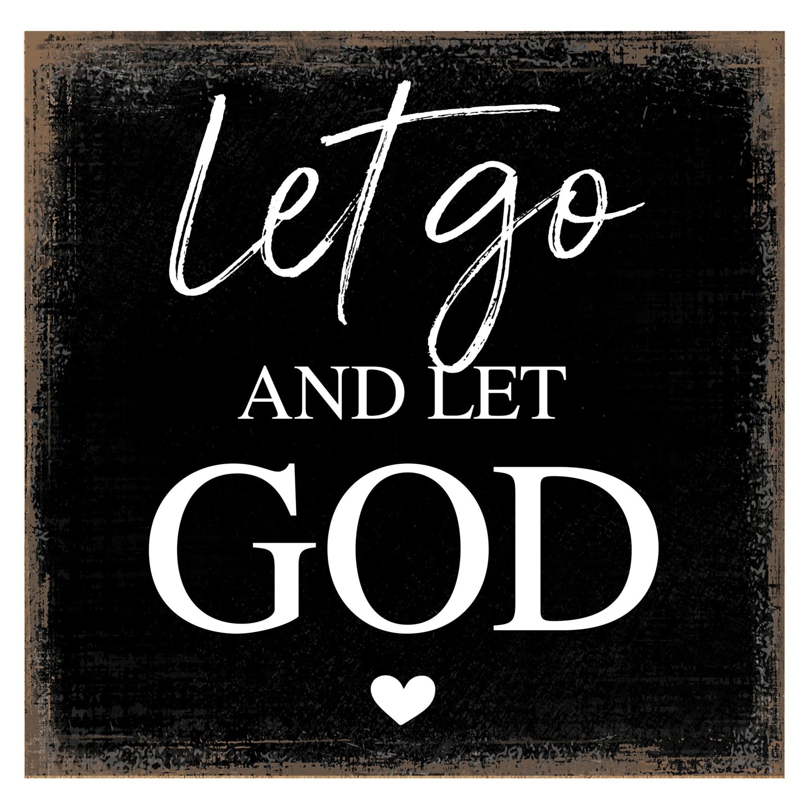 Modern 6x6in Wooden Sign (Let Go And Let God) Inspirational Plaque and Tabletop Family Home Decoration - LifeSong Milestones