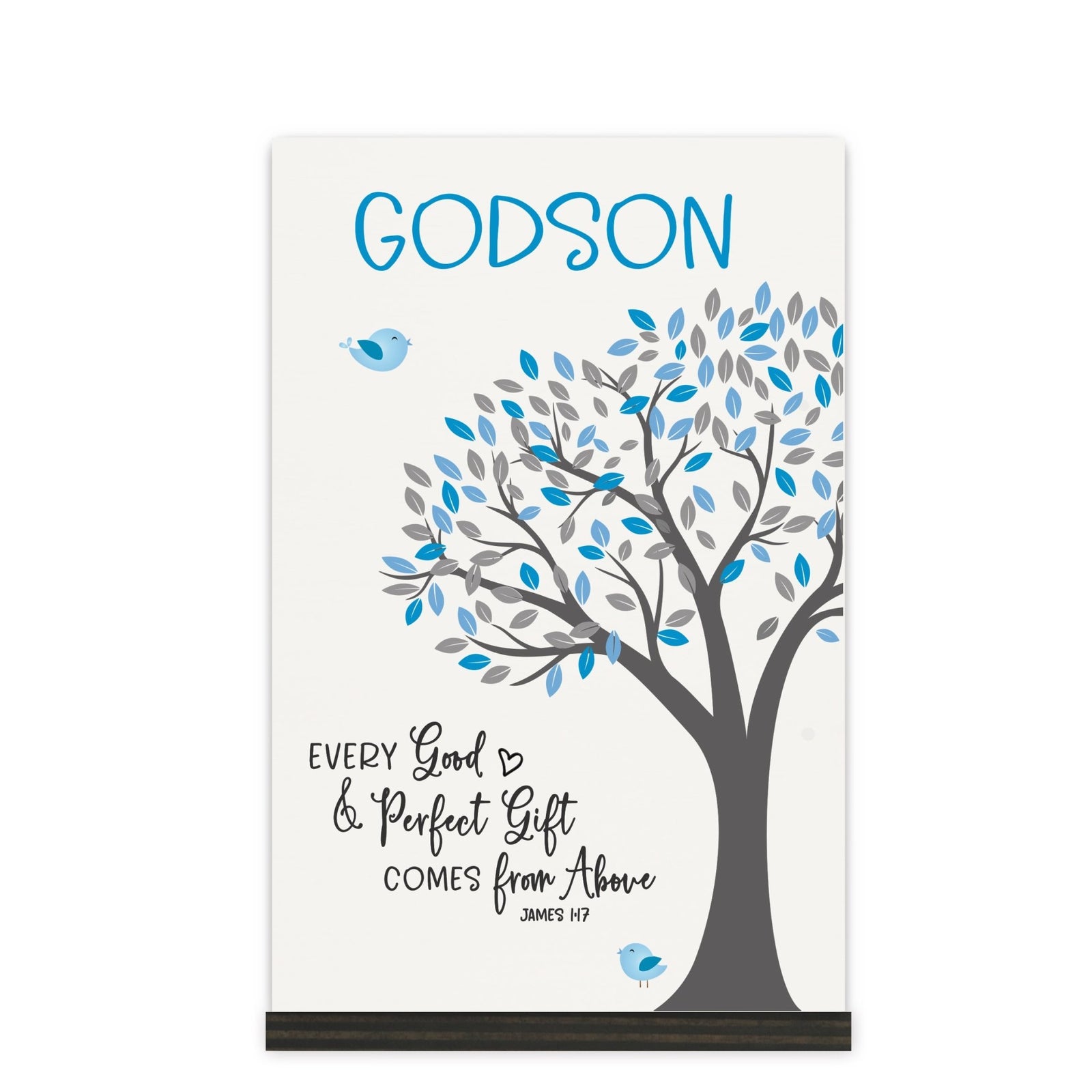Modern 8x12in Decorative White Acrylic Signs With Wooden Base – Every Good And Perfect - LifeSong Milestones