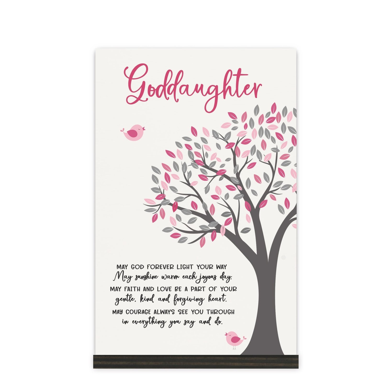 Modern 8x12in Decorative White Acrylic Signs With Wooden Base – May God Forever - LifeSong Milestones