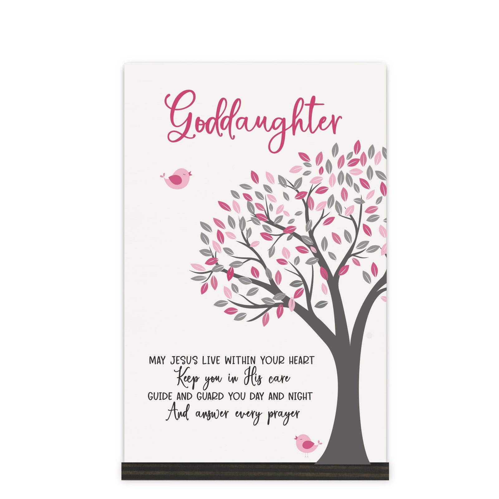 Modern 8x12in Decorative White Acrylic Signs With Wooden Base – May Jesus Live Within - LifeSong Milestones