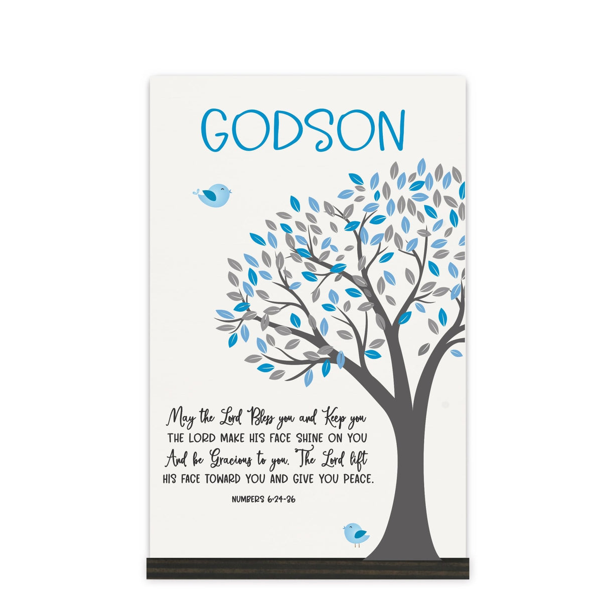 Modern 8x12in Decorative White Acrylic Signs With Wooden Base – May The Lord Bless - LifeSong Milestones