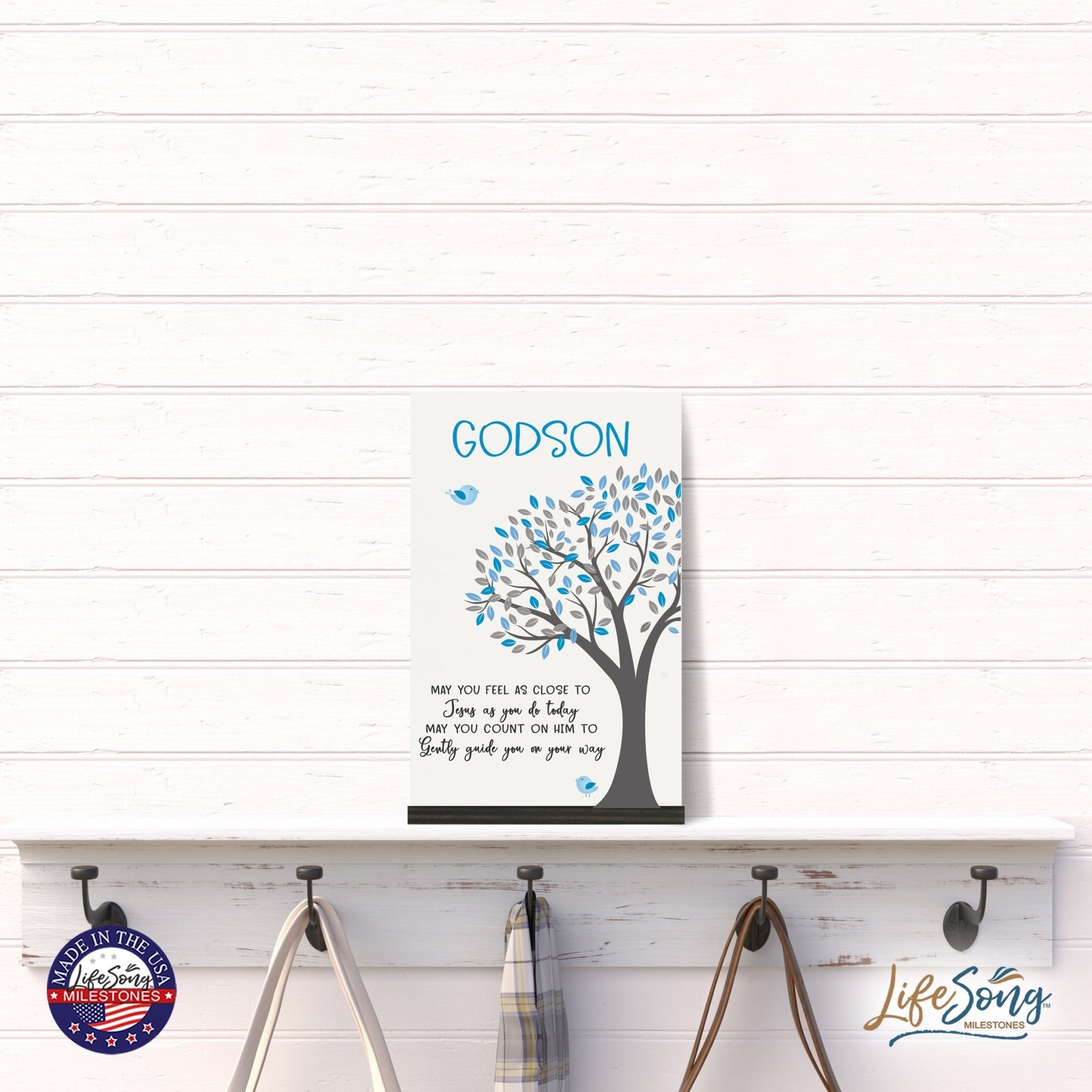 Modern 8x12in Decorative White Acrylic Signs With Wooden Base – May You Feel - LifeSong Milestones