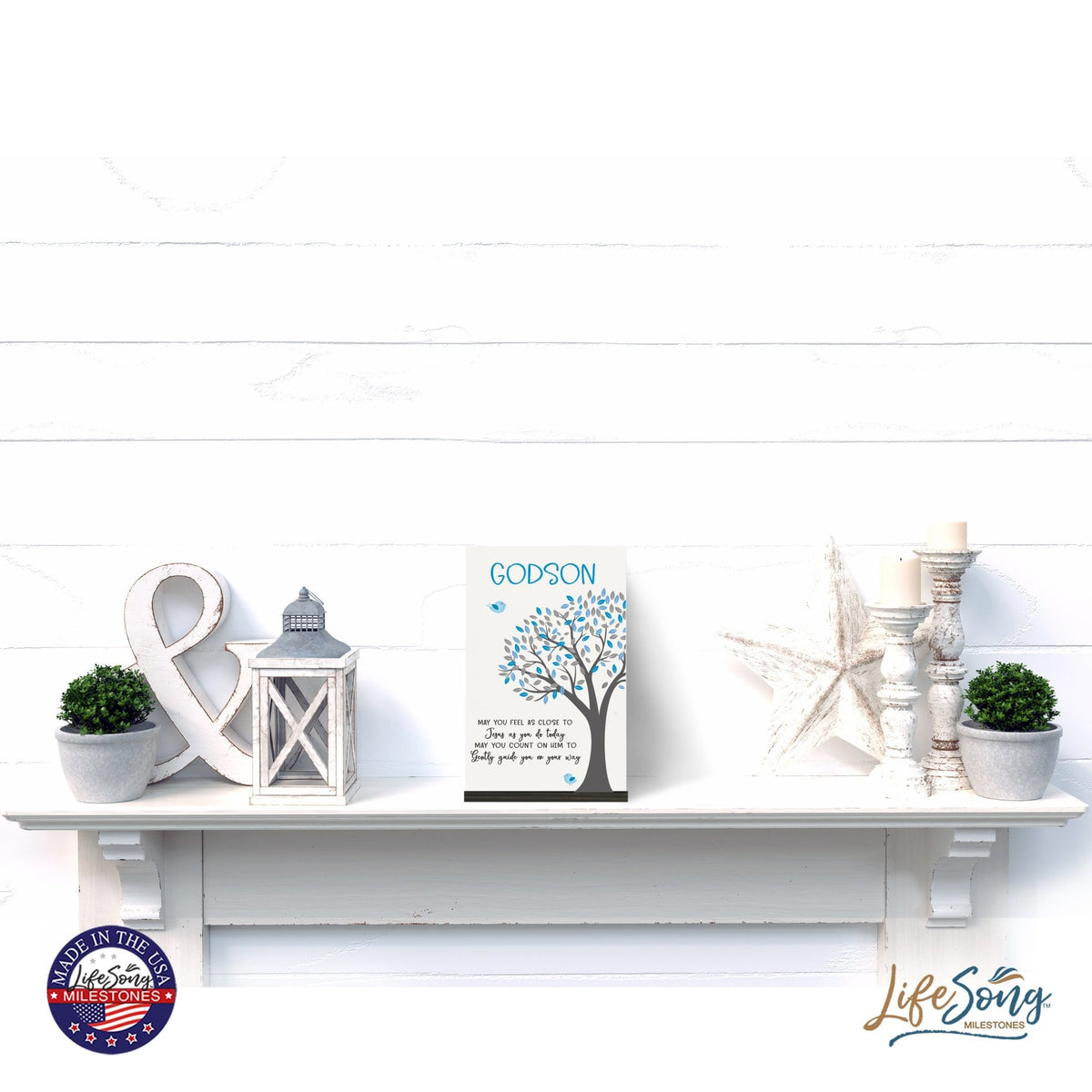 Modern 8x12in Decorative White Acrylic Signs With Wooden Base – May You Feel - LifeSong Milestones