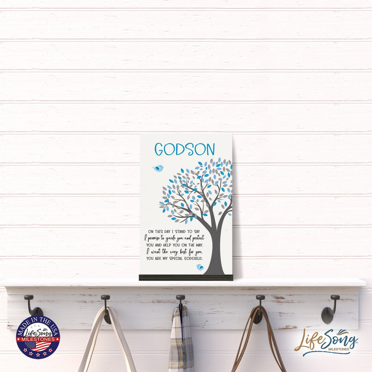 Modern 8x12in Decorative White Acrylic Signs With Wooden Base – On This Day - LifeSong Milestones