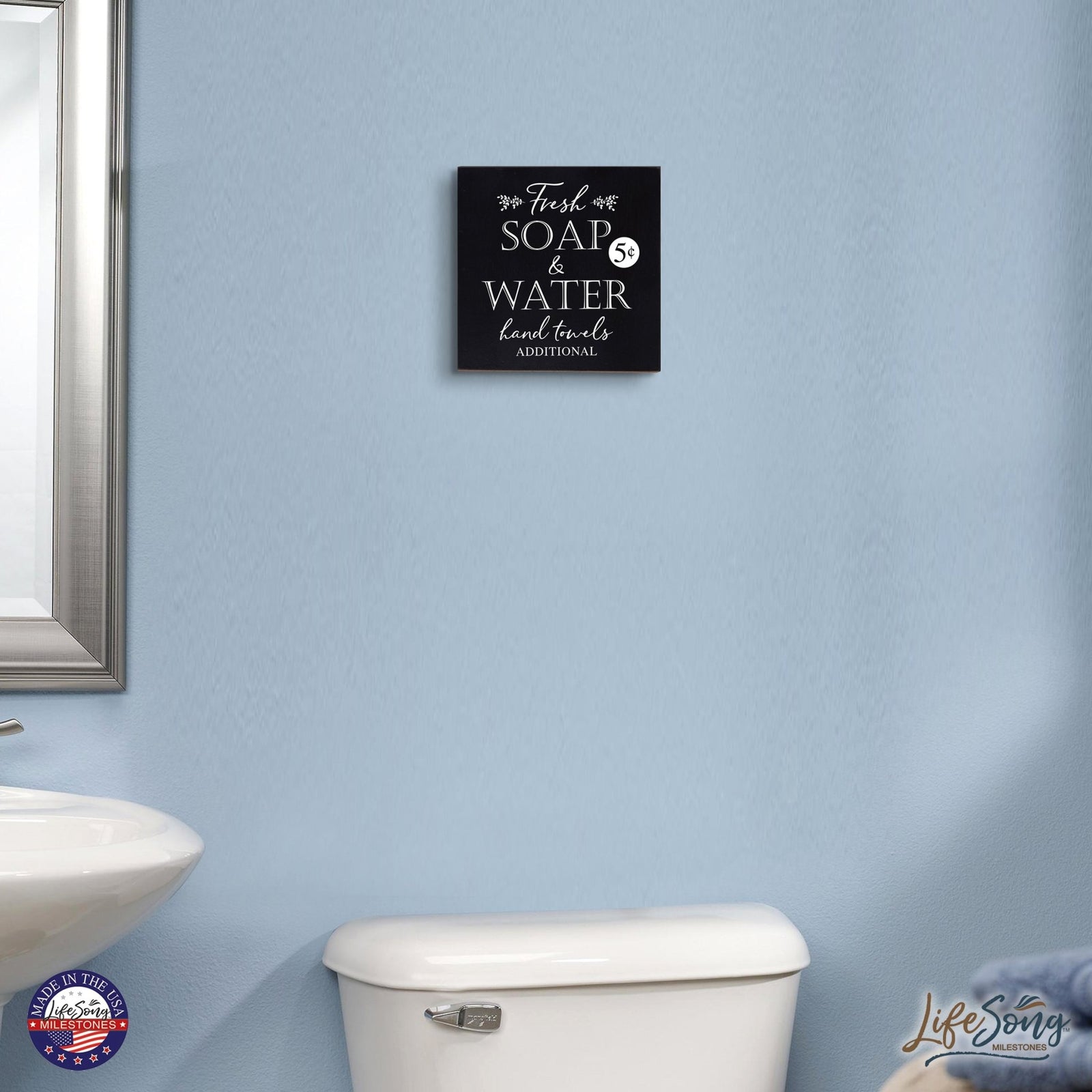 Modern Bathroom Decor 10x10 Shadow Box Fresh Soap & Water Additional - LifeSong Milestones