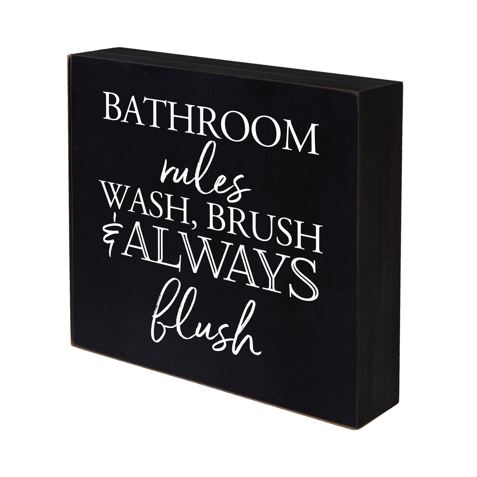 Modern Bathroom Decor 6x6 Shadow Box Bathroom Rules - LifeSong Milestones