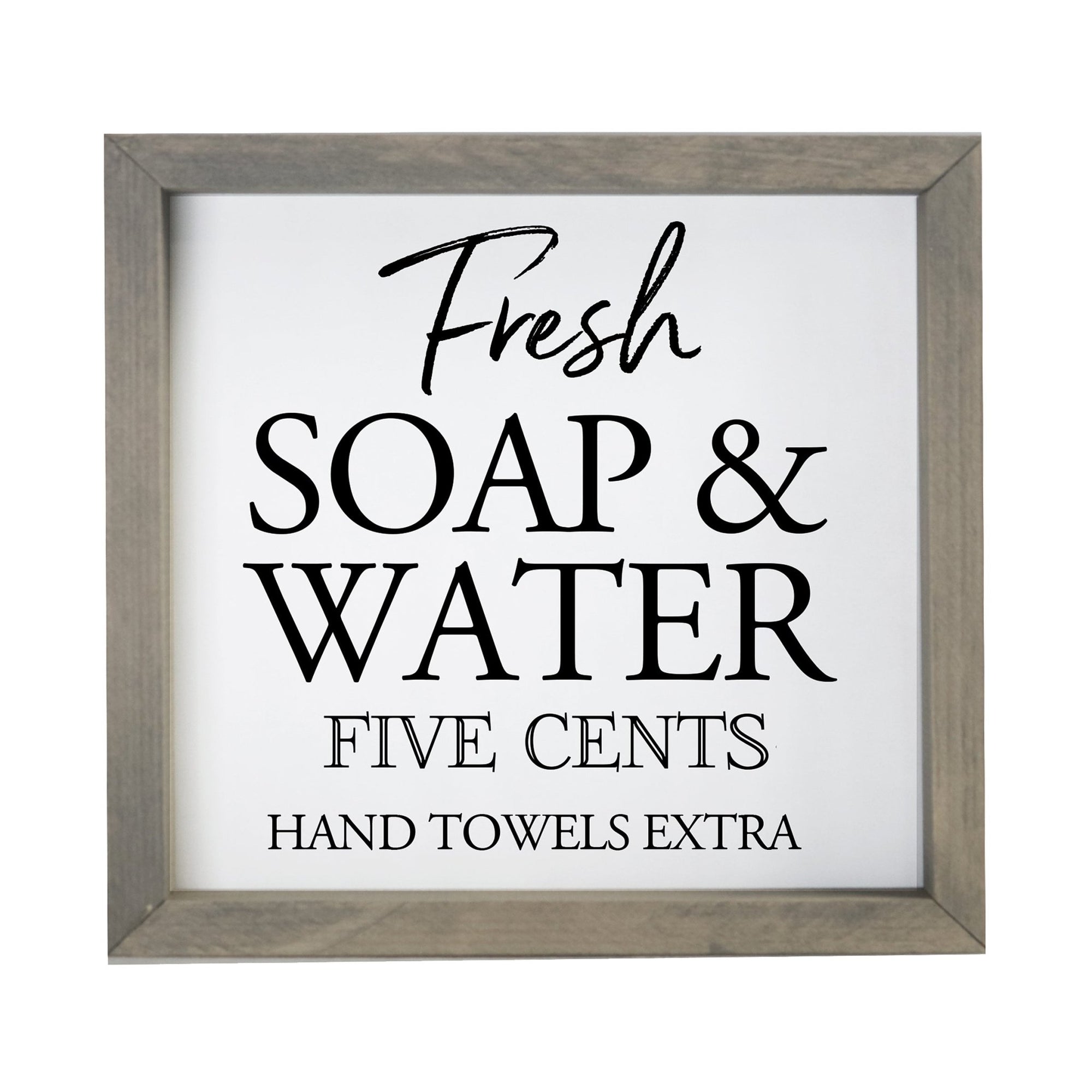 Modern Bathroom Decor Framed Shadow Box 11.5x11.5 (Fresh Soap & Water Extra) - LifeSong Milestones