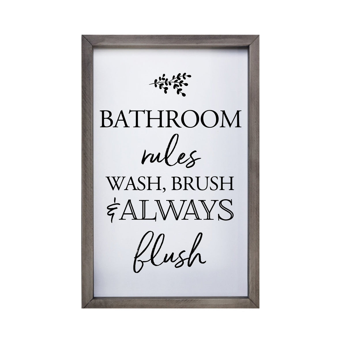 Modern Bathroom Decor Framed Shadow Box 7x10in (Bathroom Rules) - LifeSong Milestones