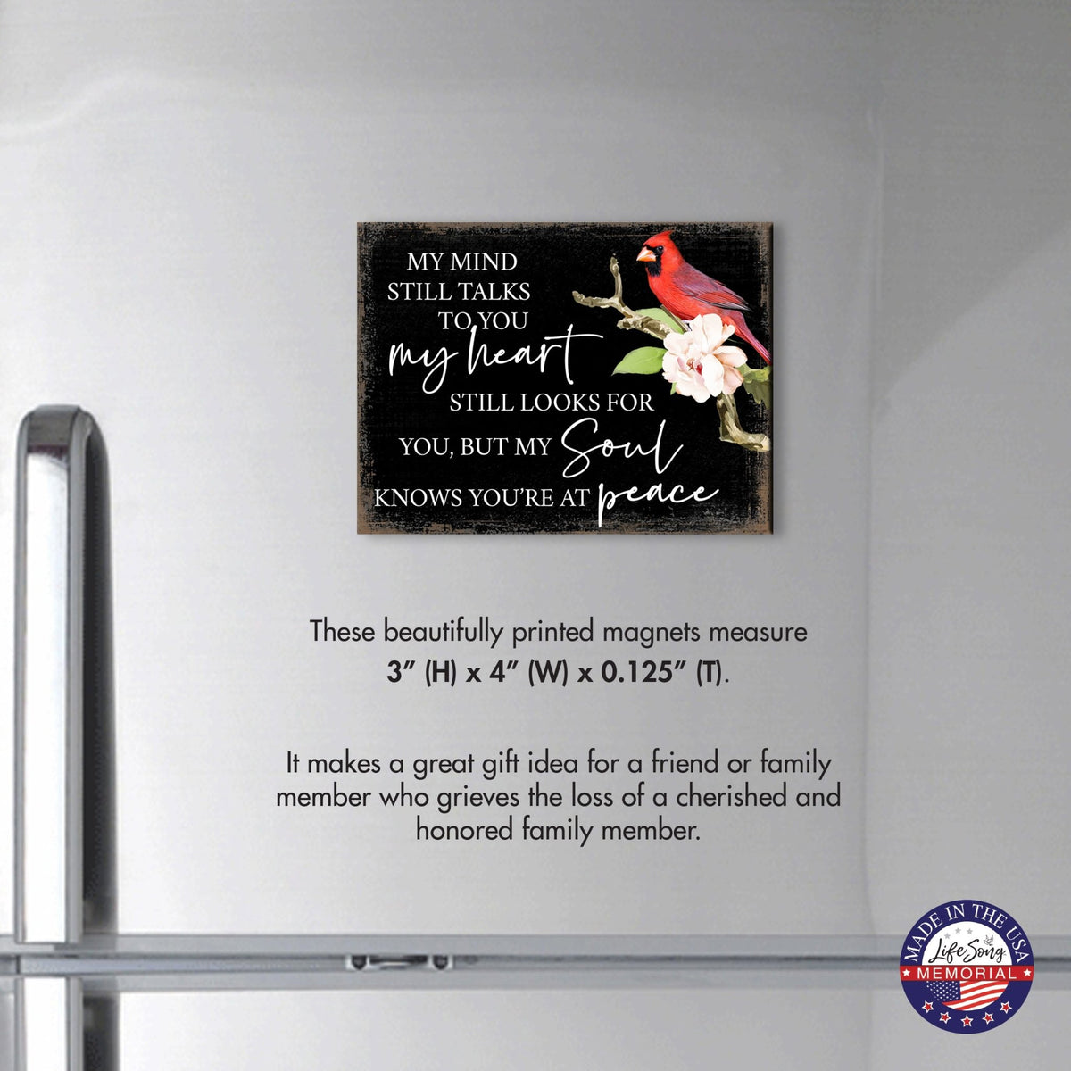 Modern Cardinal Memorial Magnet for Fridge Home Decor - LifeSong Milestones